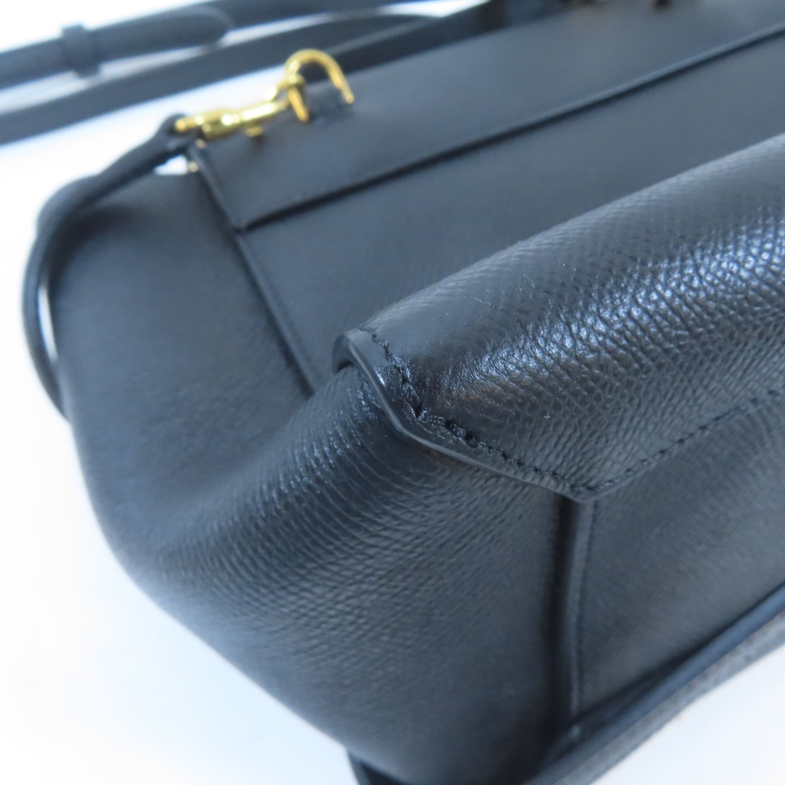 CELINE 牛皮皮革Nano Belt Bag金扣手挽肩背兩用袋黑色