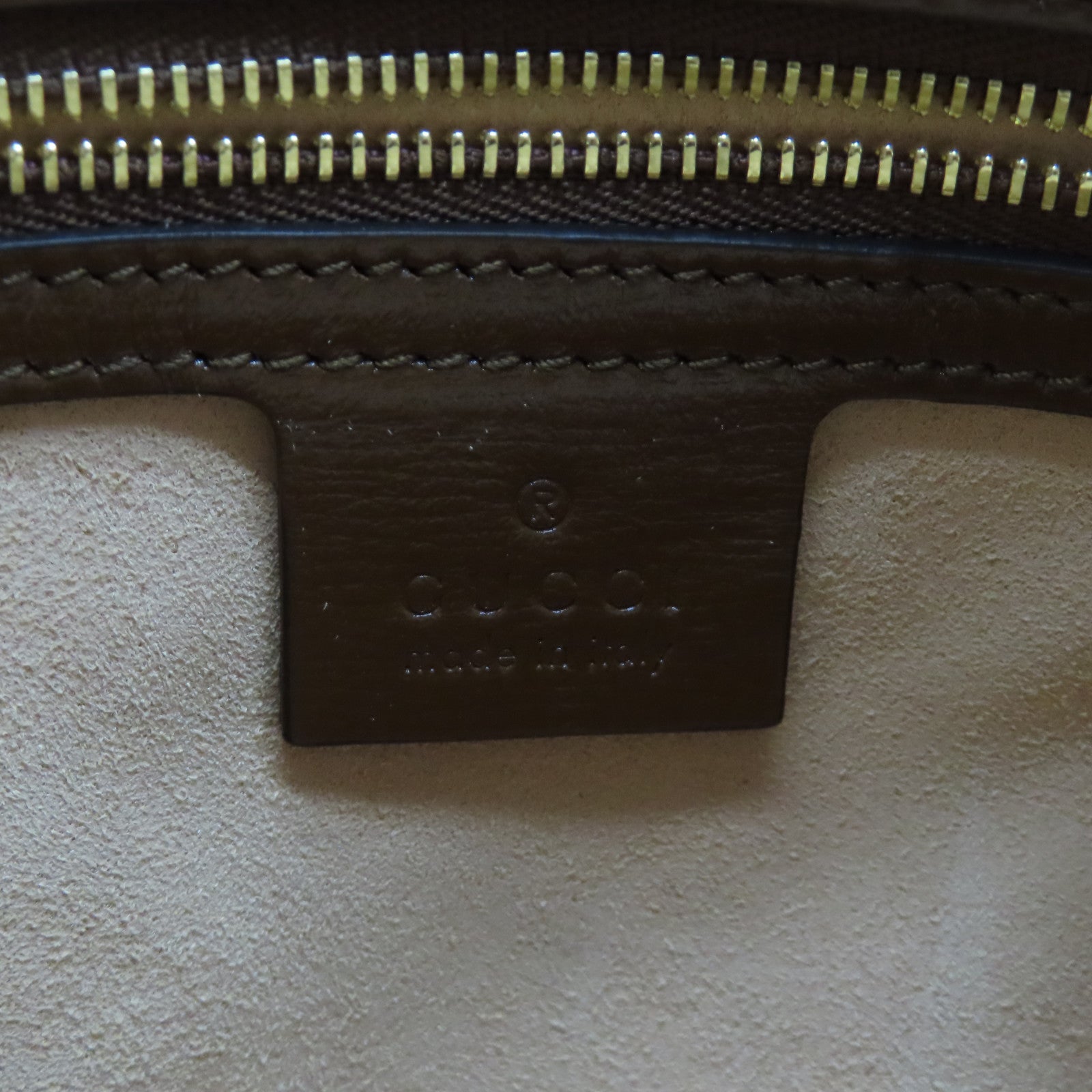 GUCCI 塗層帆布/牛皮皮革Horsebit 1955金扣肩背袋啡色