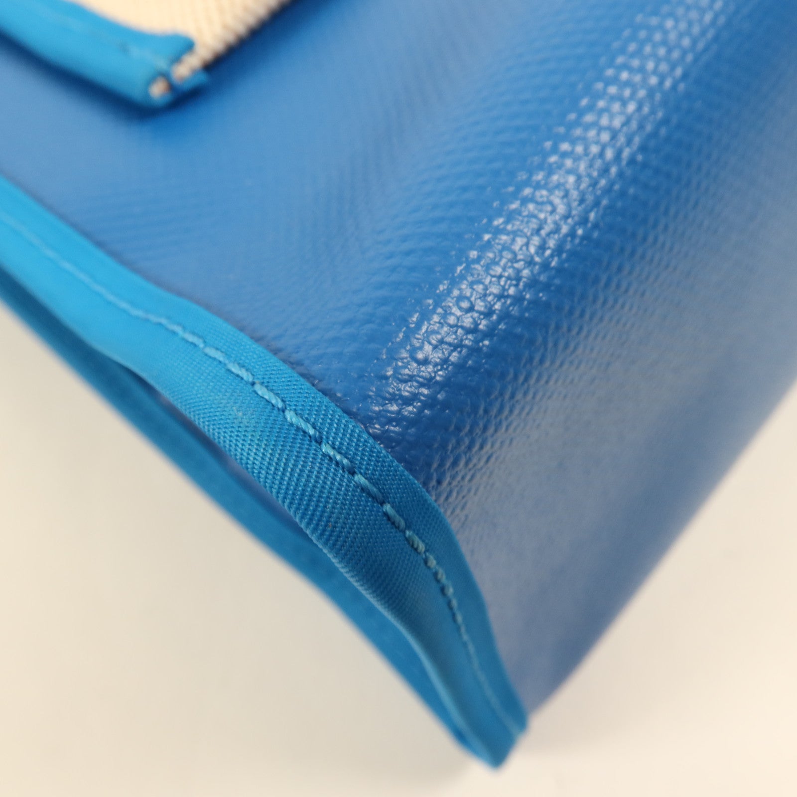 HERMES 塗層帆布Herbag PM銀扣手挽肩背兩用袋Bleu Izmir