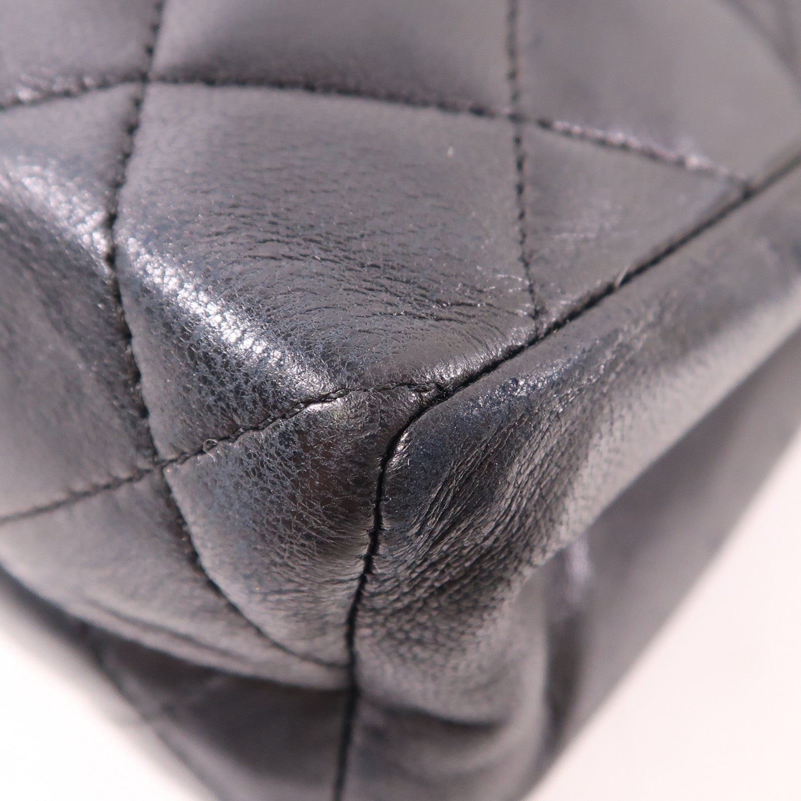 CHANEL CC GHW Chain Shoulder Bag Lambskin Leather Black