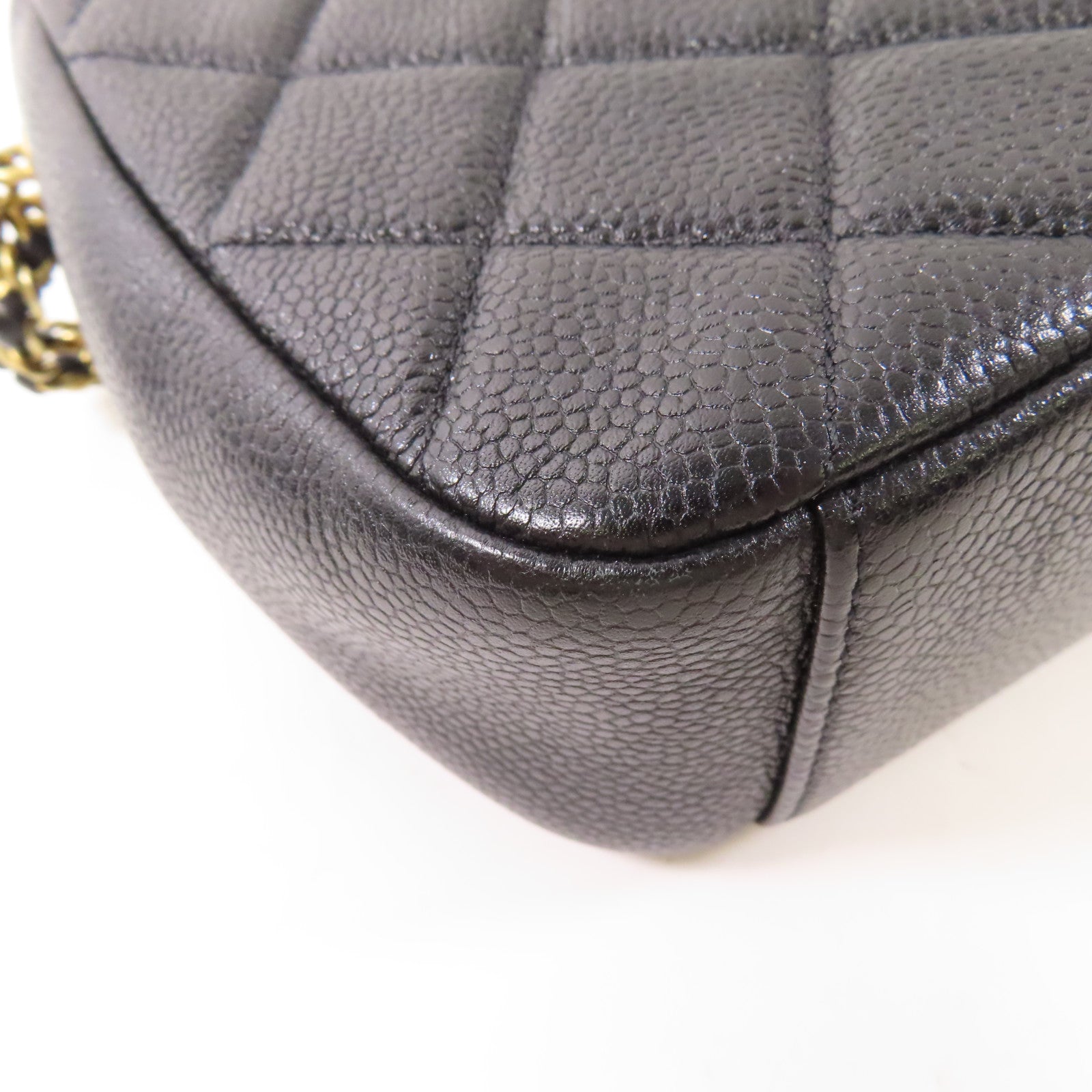 CHANEL 牛皮皮革Chain Shoulder金扣鏈帶肩背袋