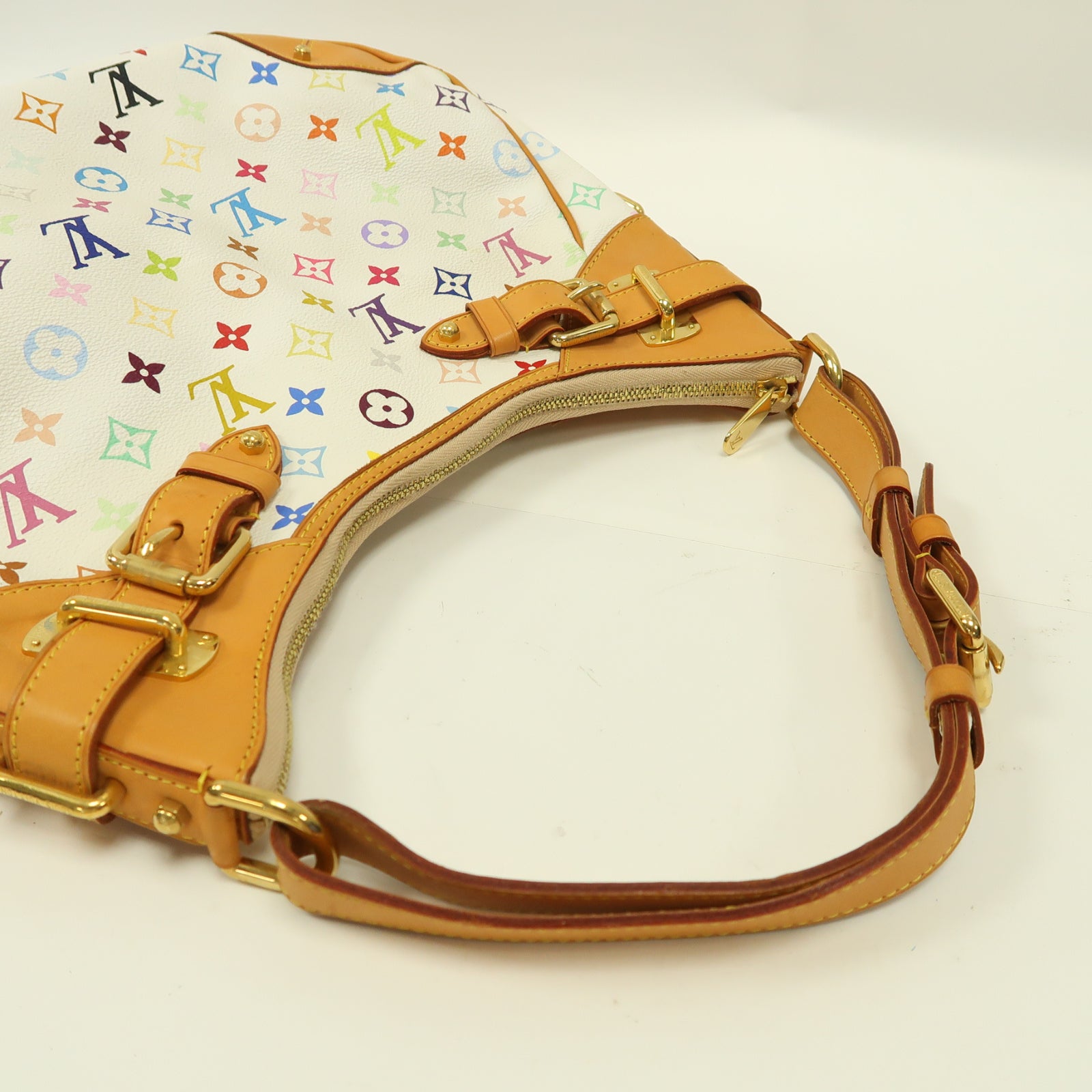 LOUIS VUITTON Monogram Multicolor Greta金扣肩背袋彩色/白色