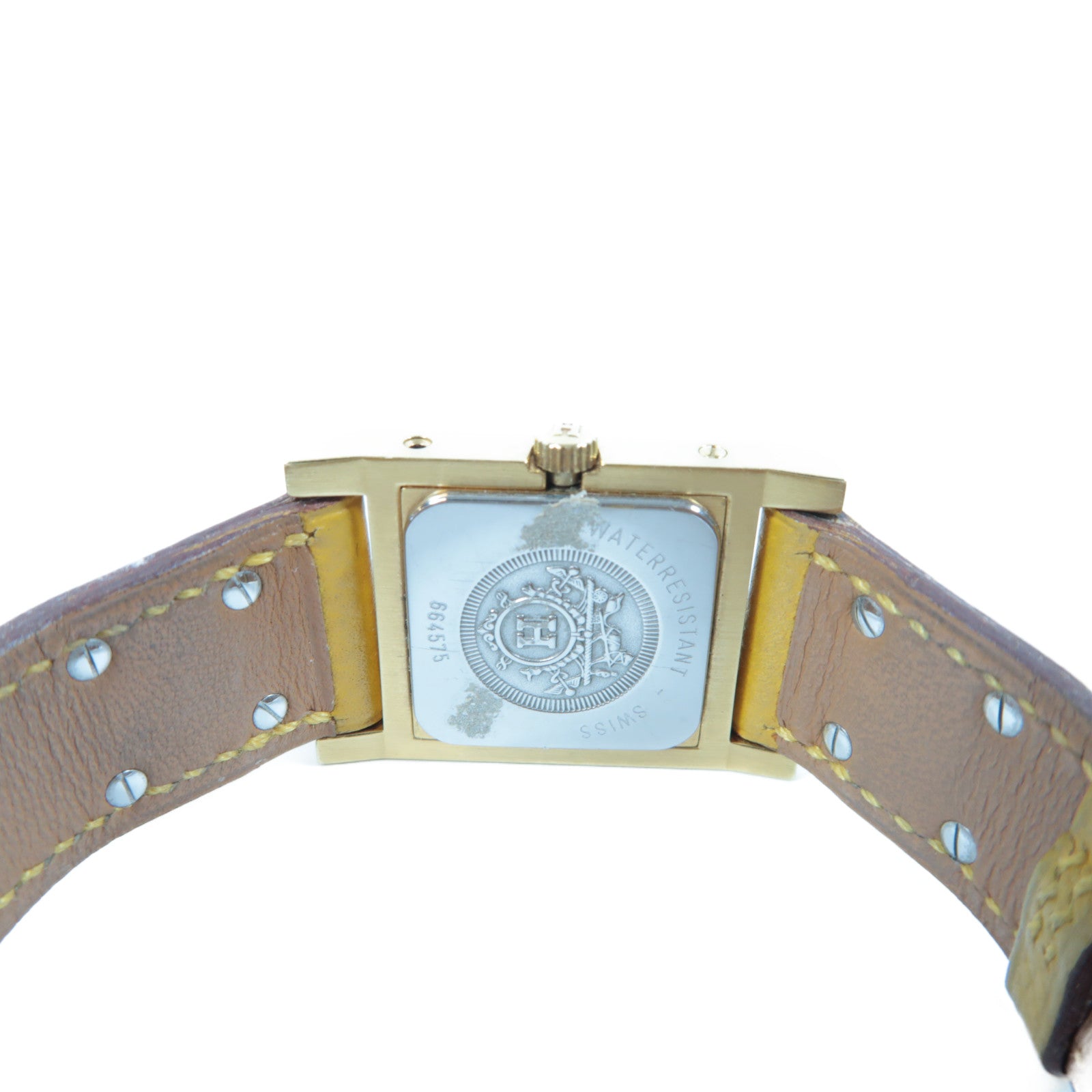 HERMES 【激減優惠】Medor Watch不鏽鋼/皮革手錶石英機芯白色/黃色