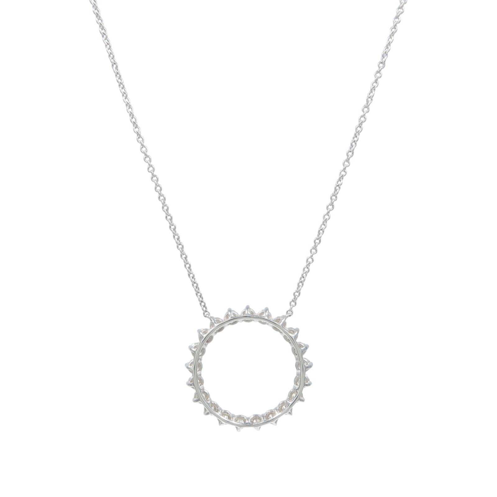 TIFFANY＆CO PT950鉑金Open Circle Necklace鑽石項鍊