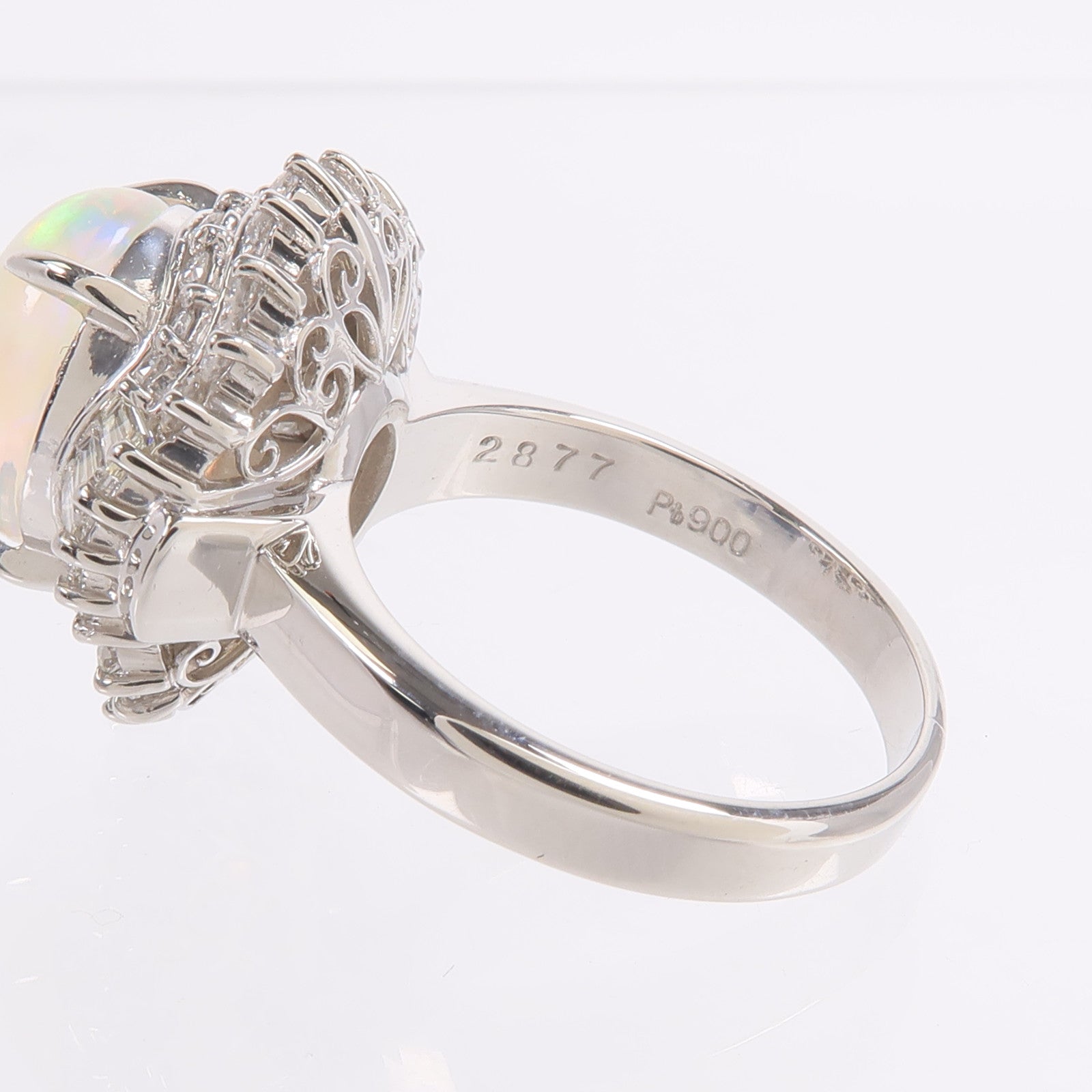 JEWELRY PT900鉑金Opal Diamond Ring蛋白石/鑽石戒指