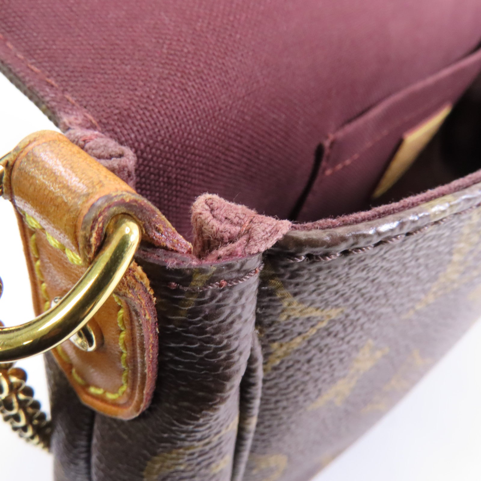 LOUIS VUITTON Monogram Favorite MM金扣手挽肩背兩用袋棕色