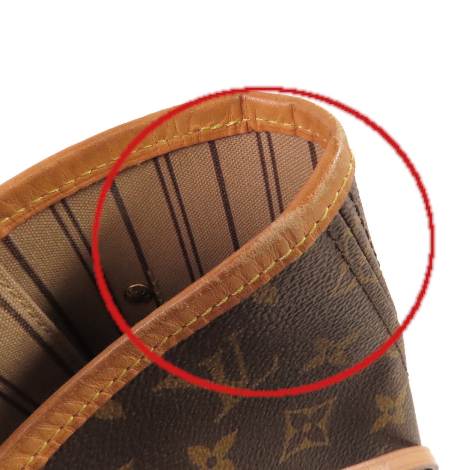 LOUIS VUITTON Monogram Neverfull MM Tote Bag金扣肩背袋啡色/酒紅色
