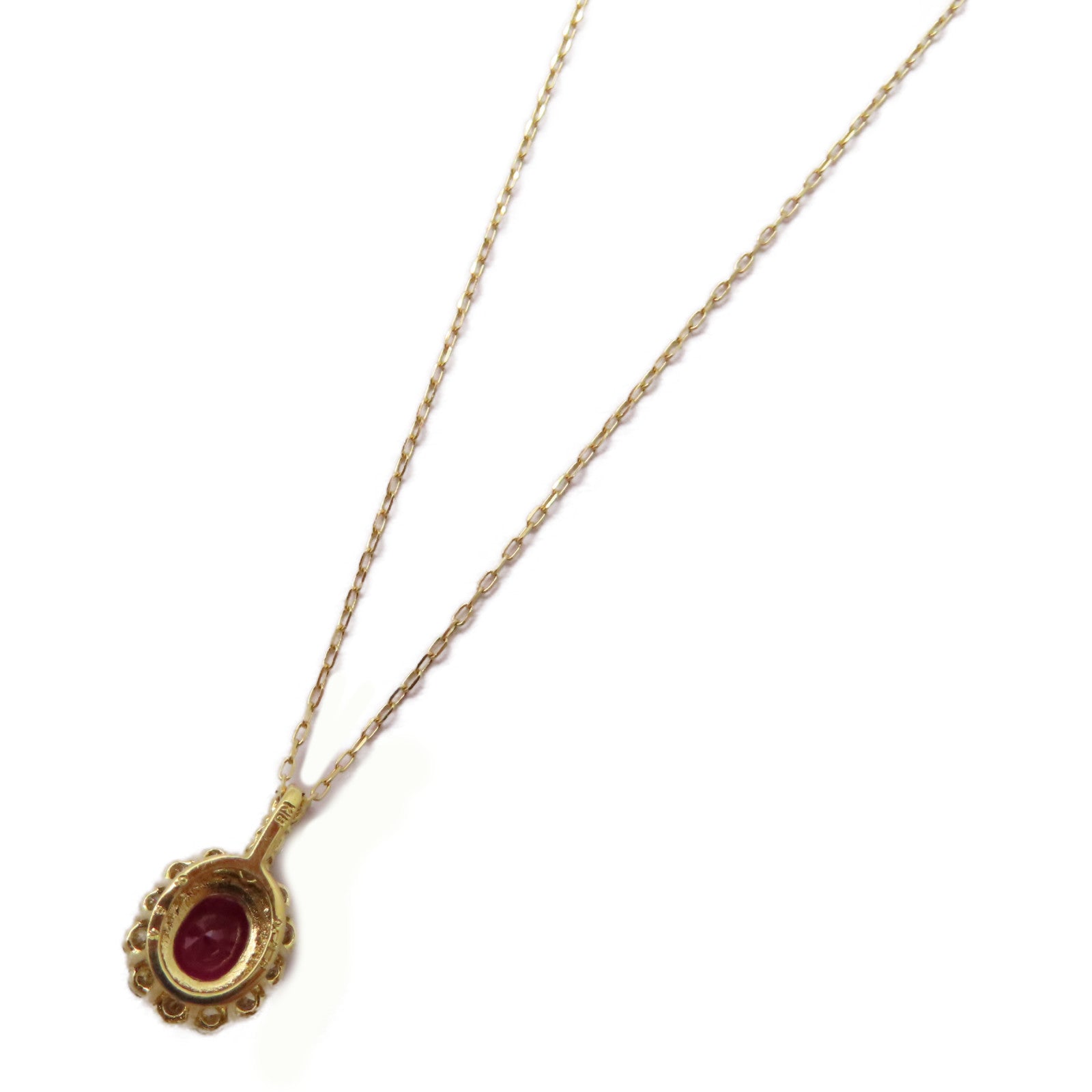 JEWELRY 18K黃金Ruby Diamond Necklace 0.54ct紅寶石/0.26ct鑽石項鍊