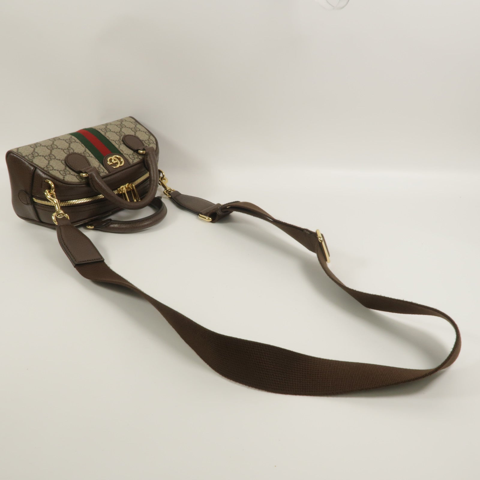 GUCCI 塗層帆布Boston Bag手挽肩背兩用袋