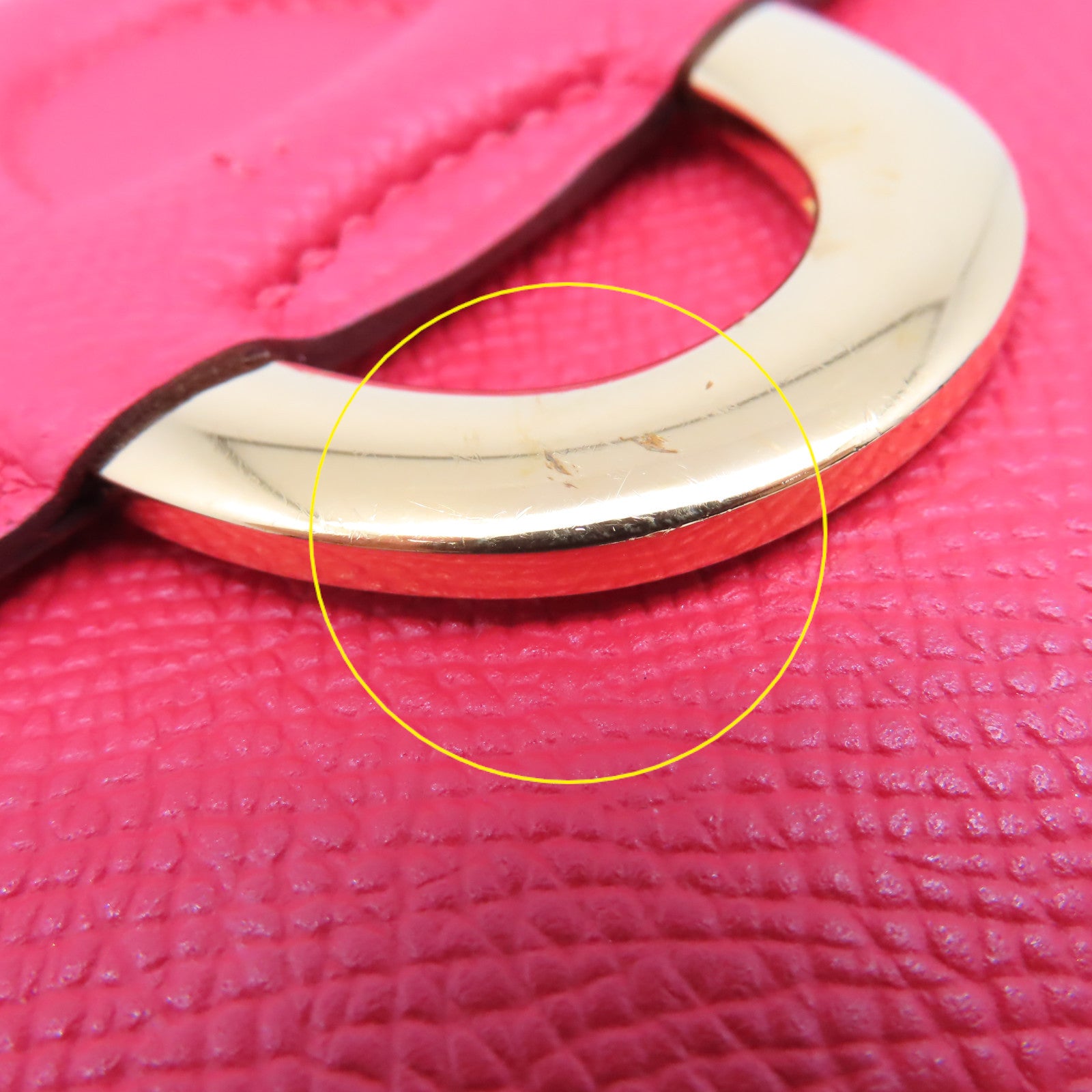 HERMES Epsom皮革Cherche Midi 22 Clutch Bag金扣手拿包Rouge Tomate番茄紅色