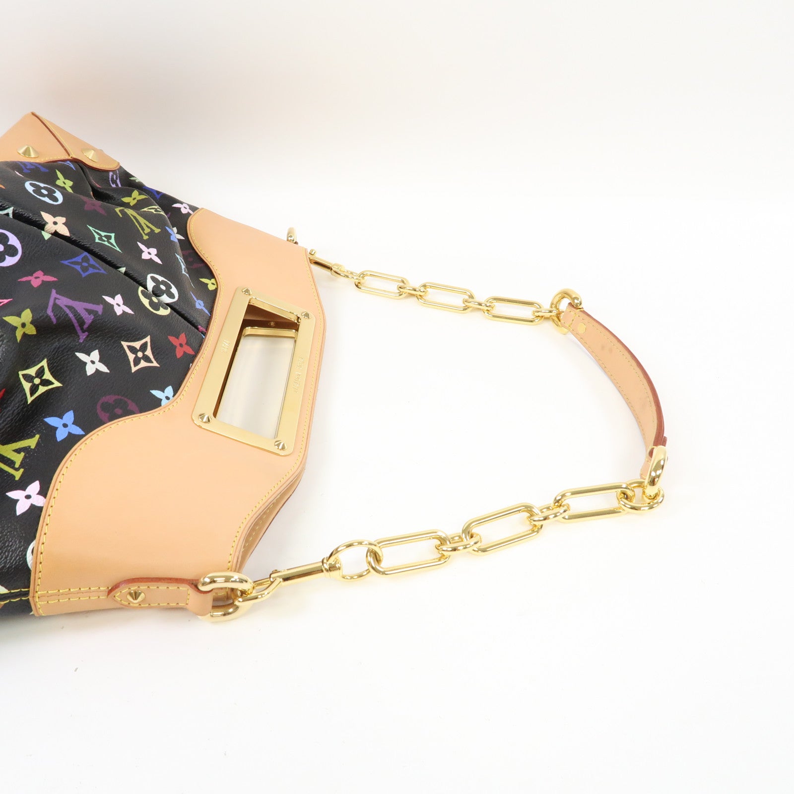 LOUIS VUITTON Monogram Multicolore Judy MM金扣手挽肩背兩用袋黑色