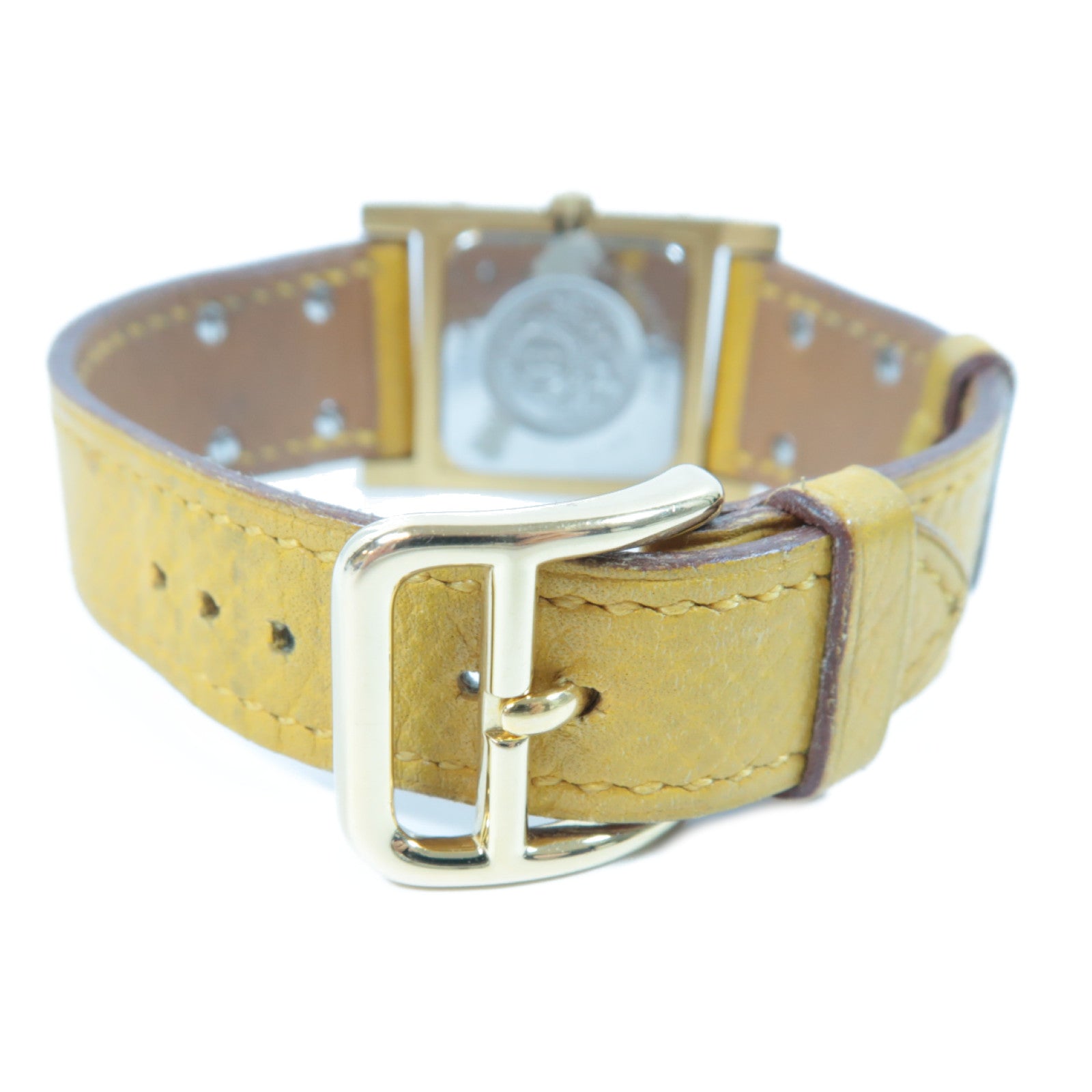 HERMES 【激減優惠】Medor Watch不鏽鋼/皮革手錶石英機芯白色/黃色