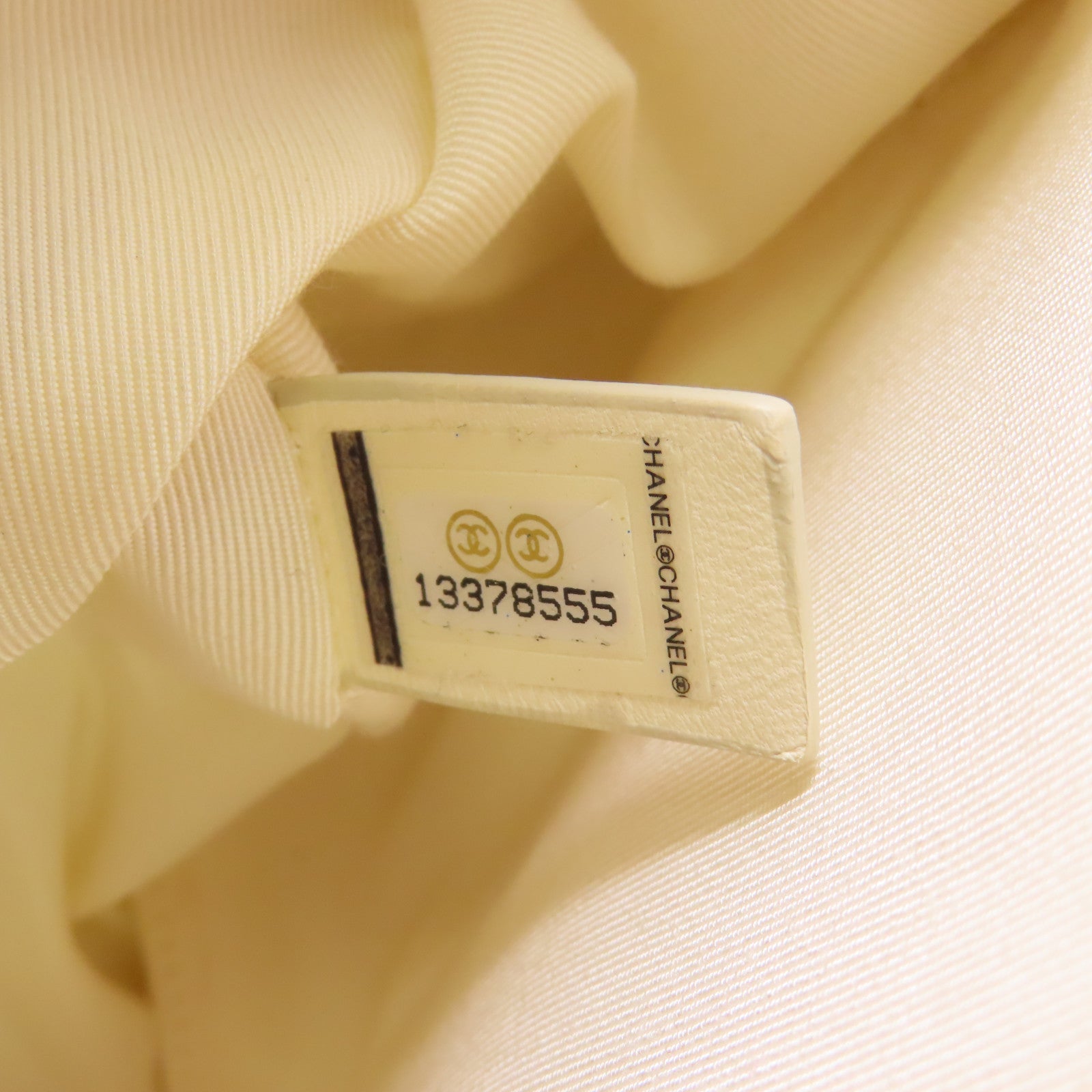 CHANEL 布料Large Classic銀扣鏈帶肩背袋