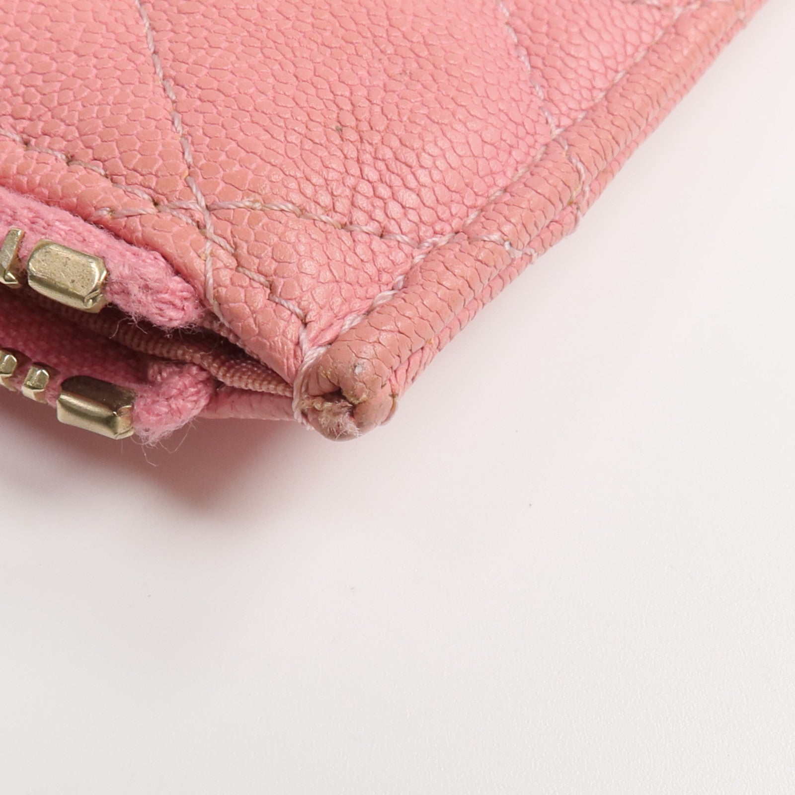 CHANEL 牛皮皮革Zipper Long Wallet金扣長錢包