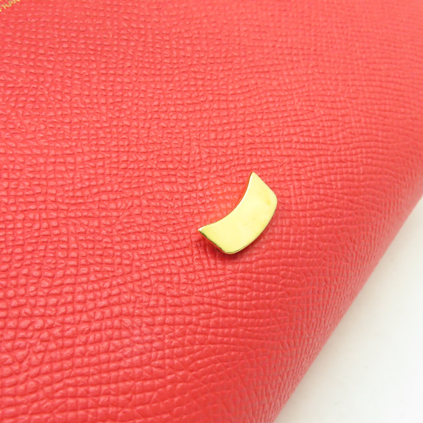 HERMES Epsom皮革Cherche Midi 22 Clutch Bag金扣手拿包Rouge Tomate番茄紅色