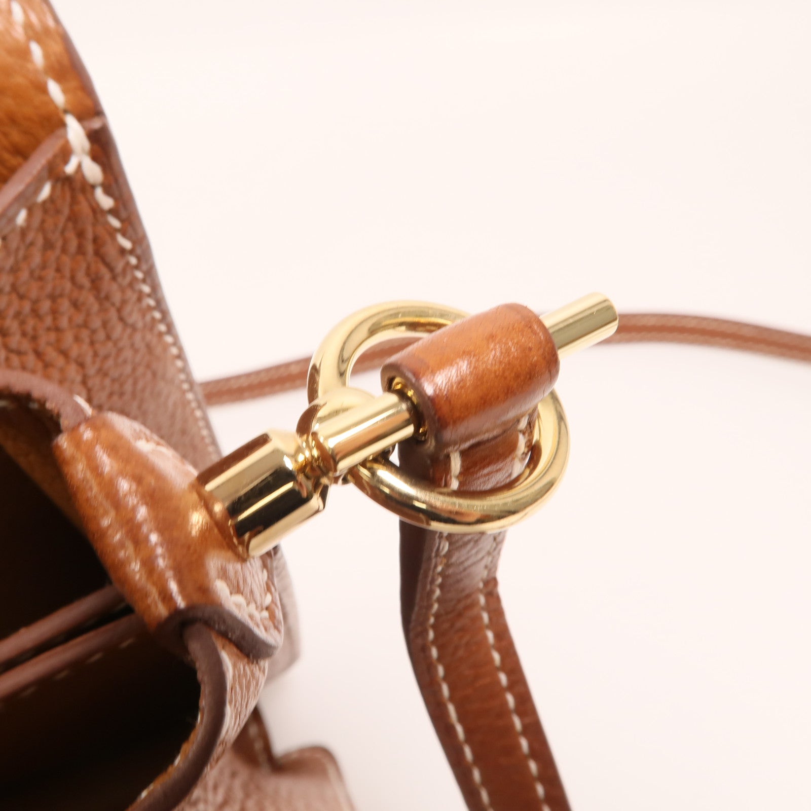 HERMES Barenia皮革Mini Roulis金扣肩背袋Gold