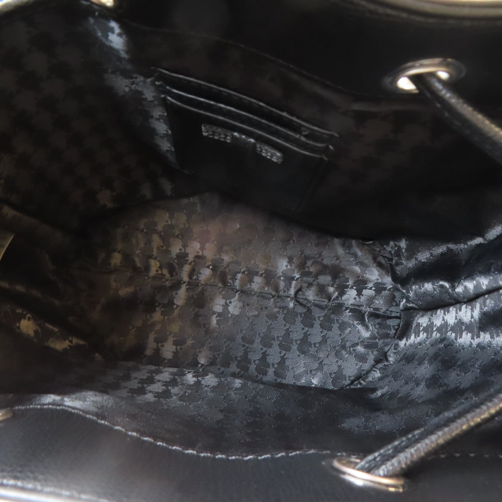 KARL LAGERFELD 牛皮皮革Karl Lagerfeld 2 Way Bucket Bag銀扣手挽肩背兩用袋黑色