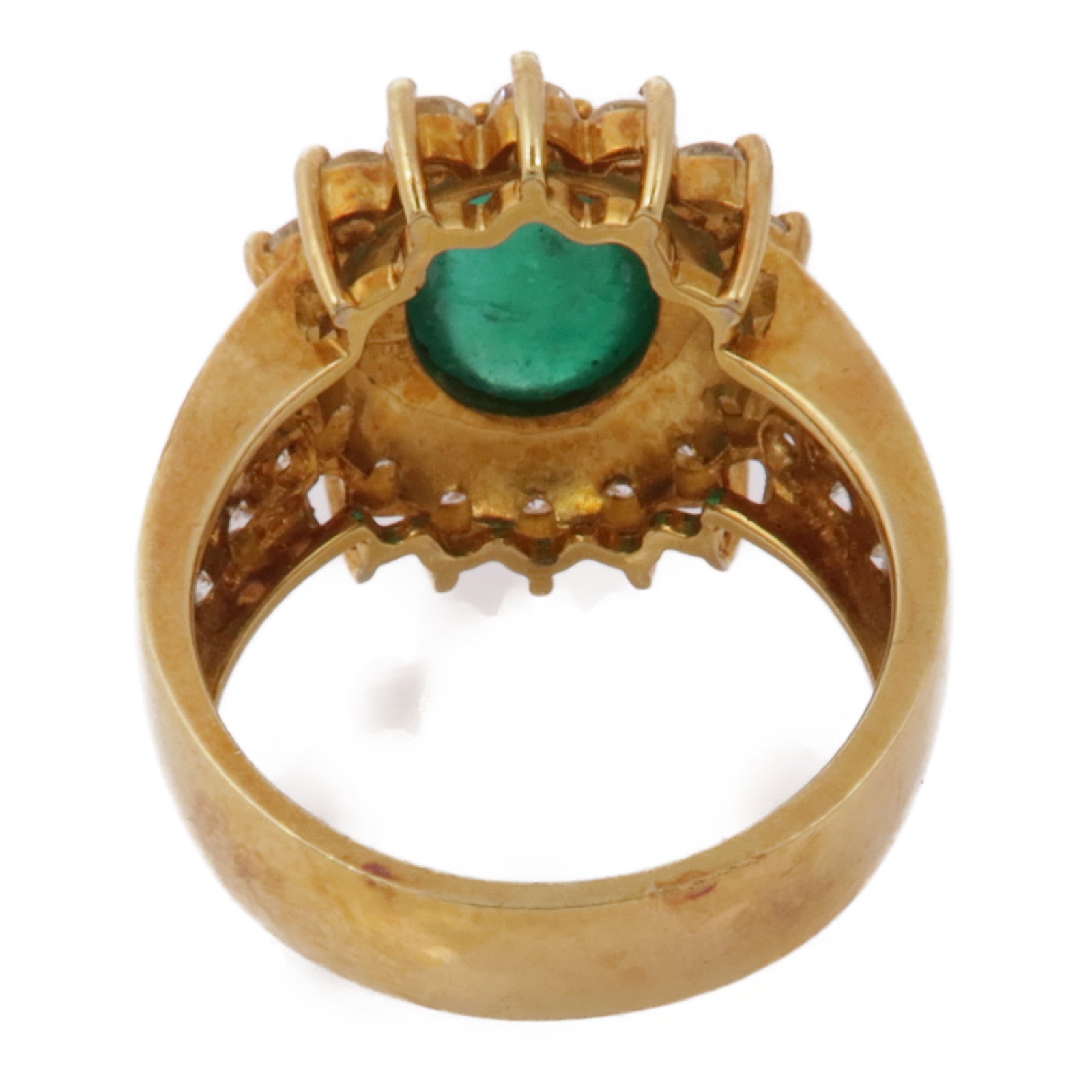 JEWELRY 【激減優惠】18K黃金Emerald Ring綠寶石/鑽石戒指US#6.25