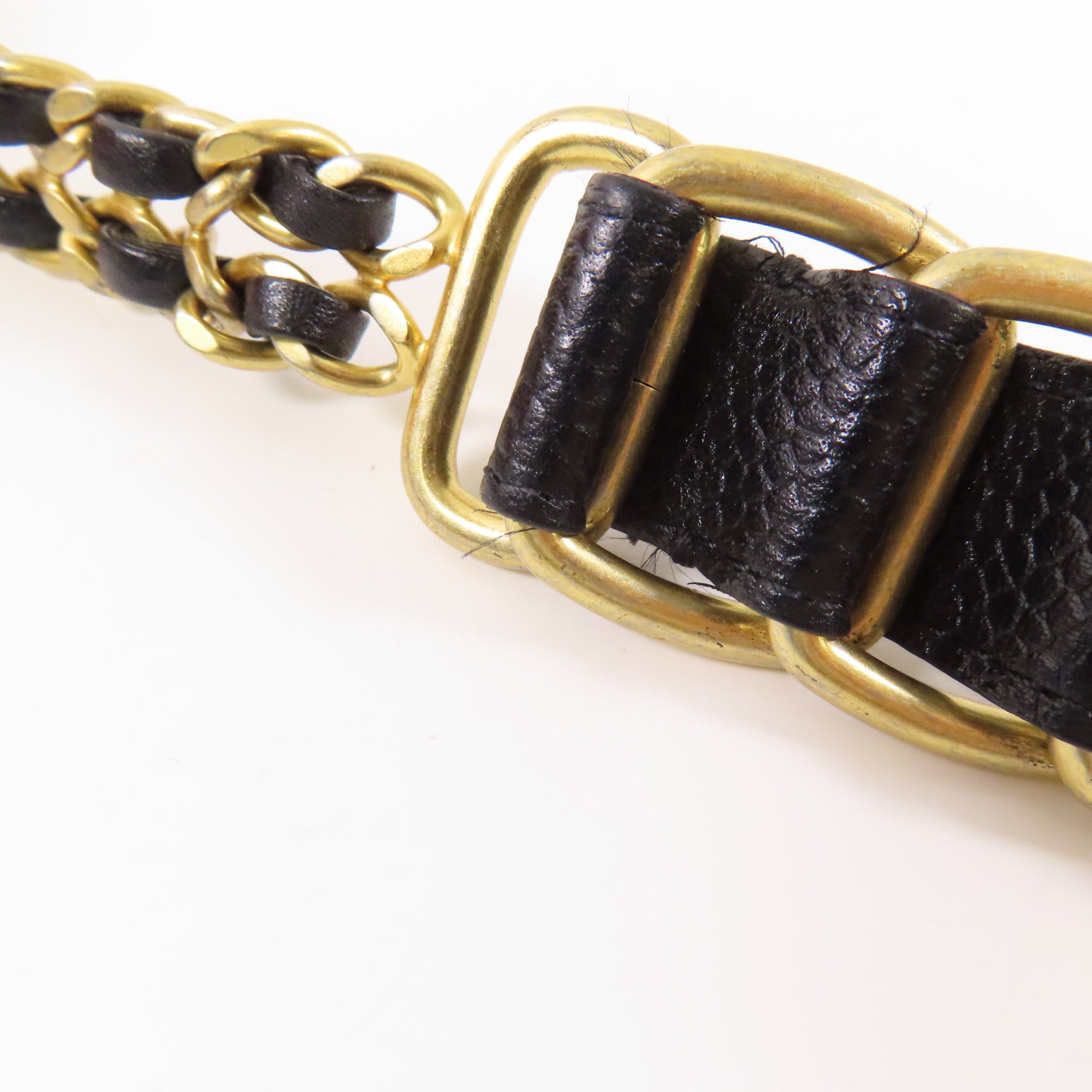 CHANEL 牛皮皮革Chain Shoulder金扣鏈帶肩背袋