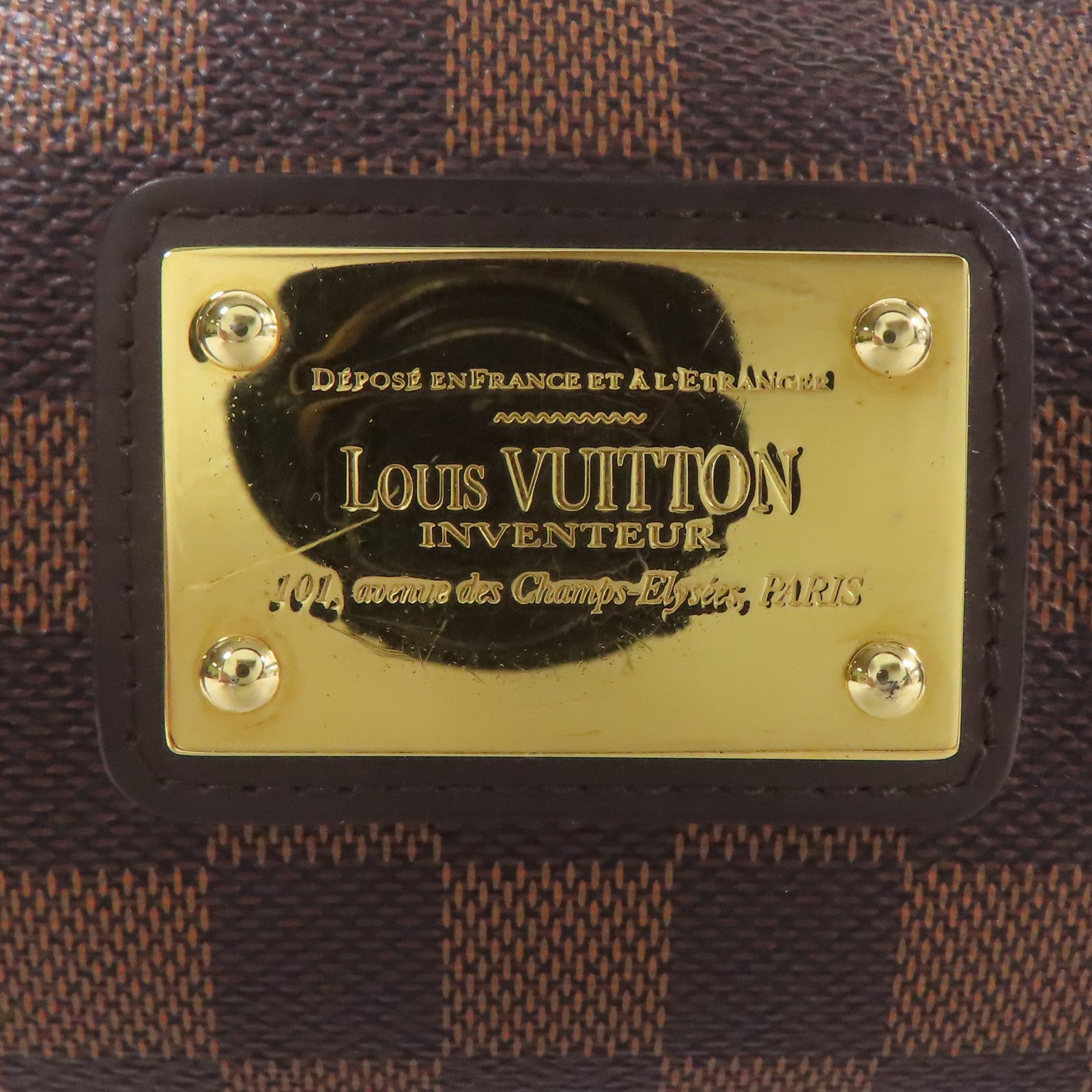 LOUIS VUITTON Damier Eva金扣手挽肩背兩用袋