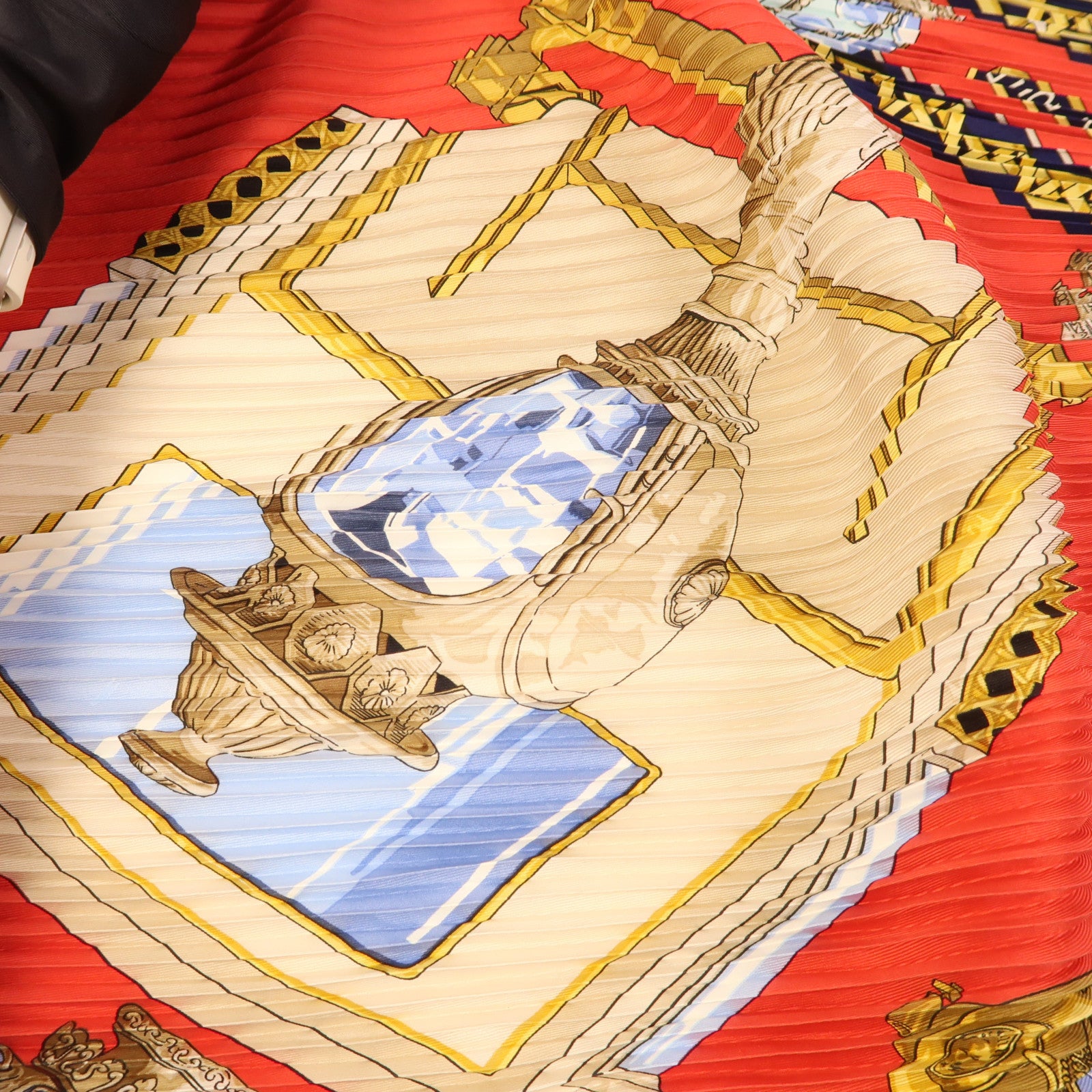 HERMES 絲質Pleated Scarf絲巾