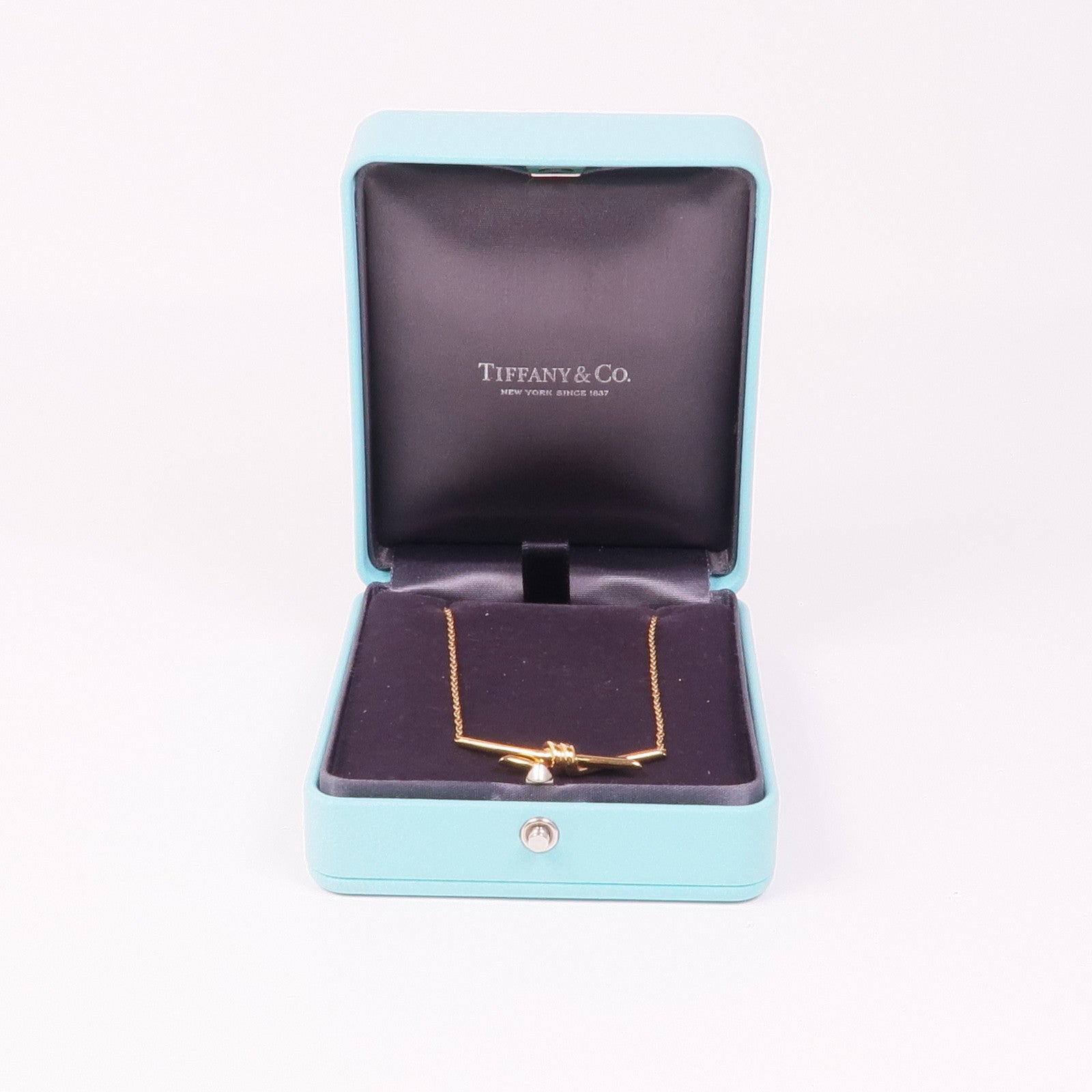 TIFFANY＆CO 18K玫瑰金Tiffany knot項鍊