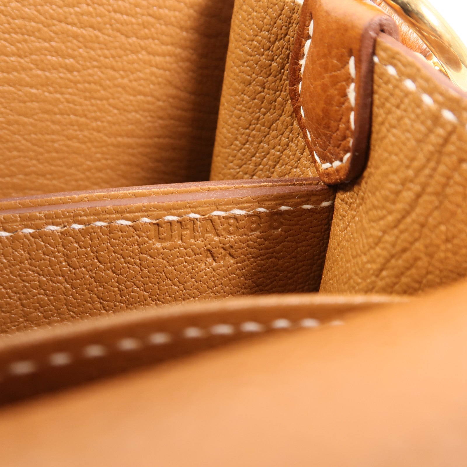 HERMES Barenia皮革Mini Roulis金扣肩背袋Gold