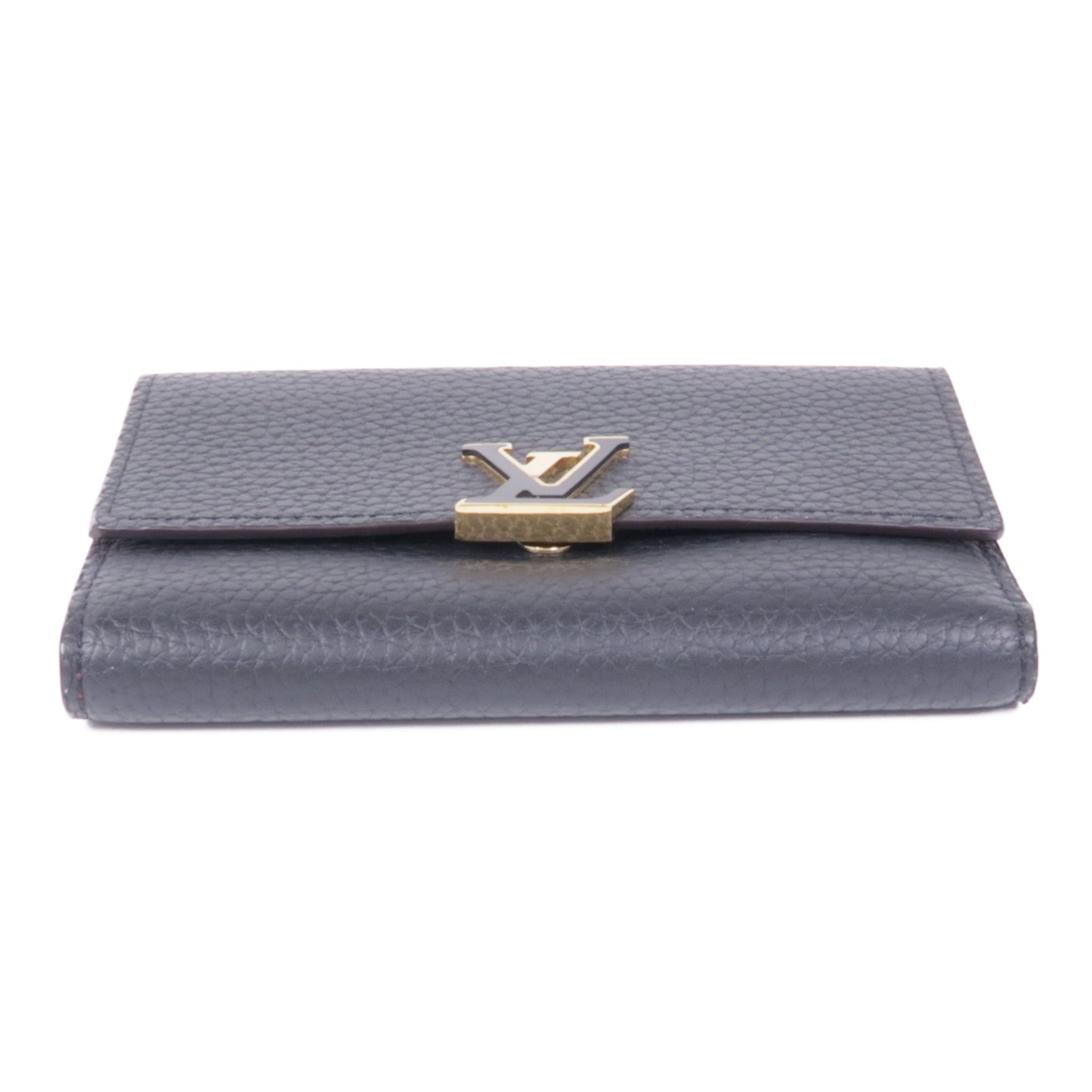 LOUIS VUITTON 【激減優惠】牛皮皮革Capucines Compact Wallet金扣錢包