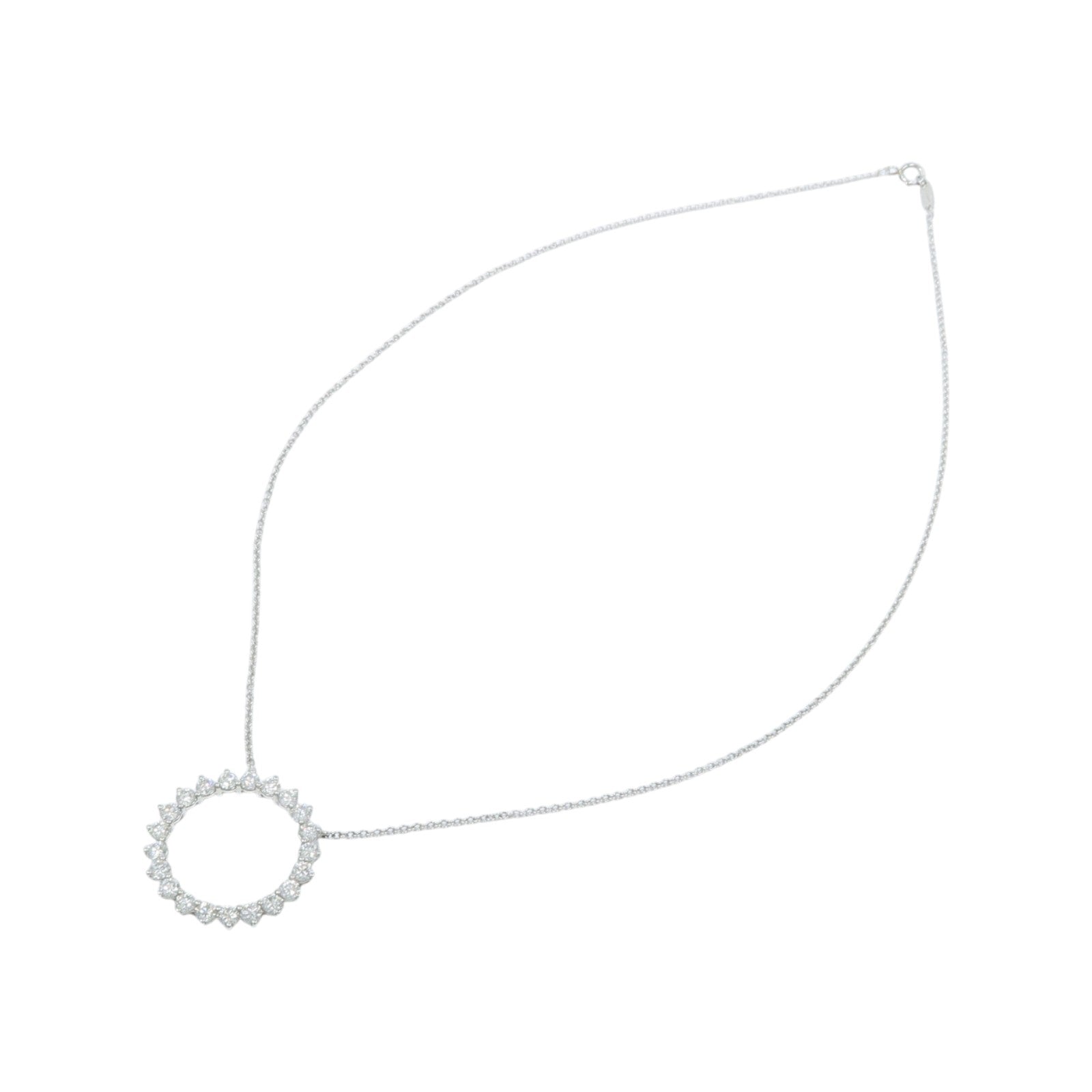 TIFFANY＆CO PT950鉑金Open Circle Necklace鑽石項鍊