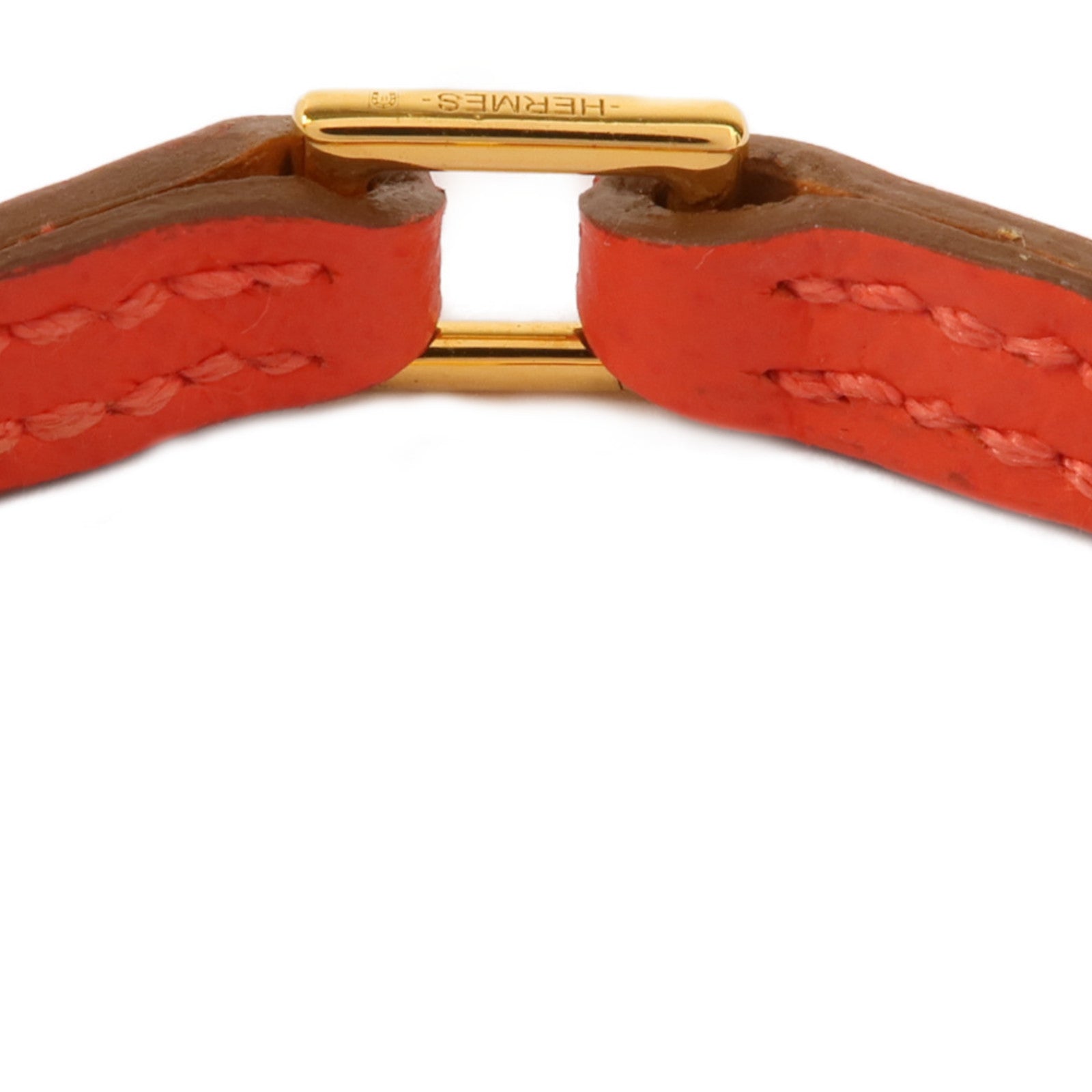 HERMES 【激減優惠】Epsom皮革Rivale Mini金扣手鐲Rose Jaipur