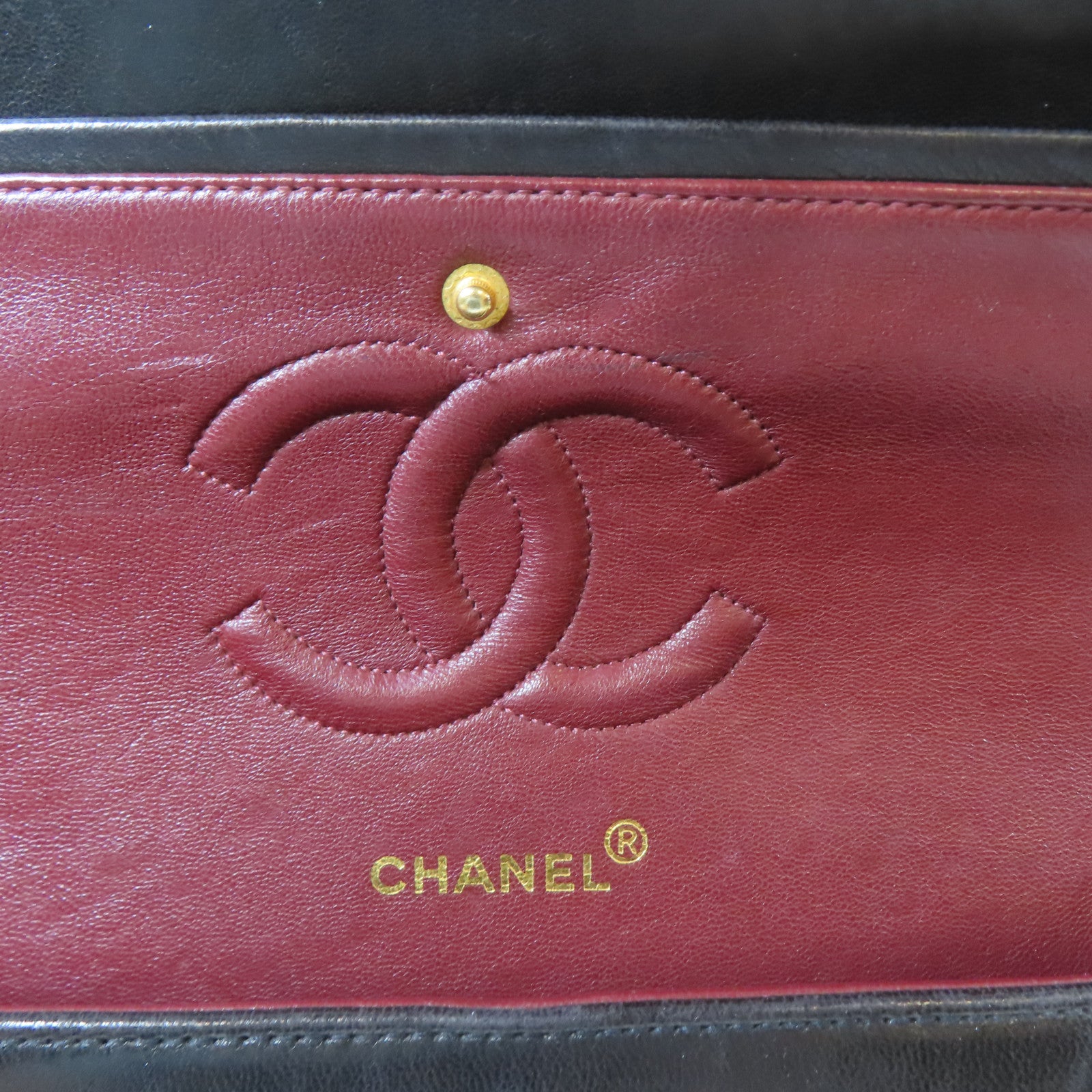 CHANEL 菱格羊皮皮革Vintage Classic 25金扣鏈帶肩背袋黑色