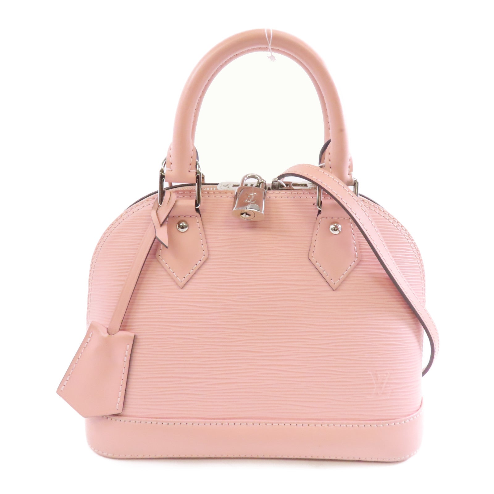 LOUIS VUITTON Epi Alma BB銀扣手挽肩背兩用袋粉紅色