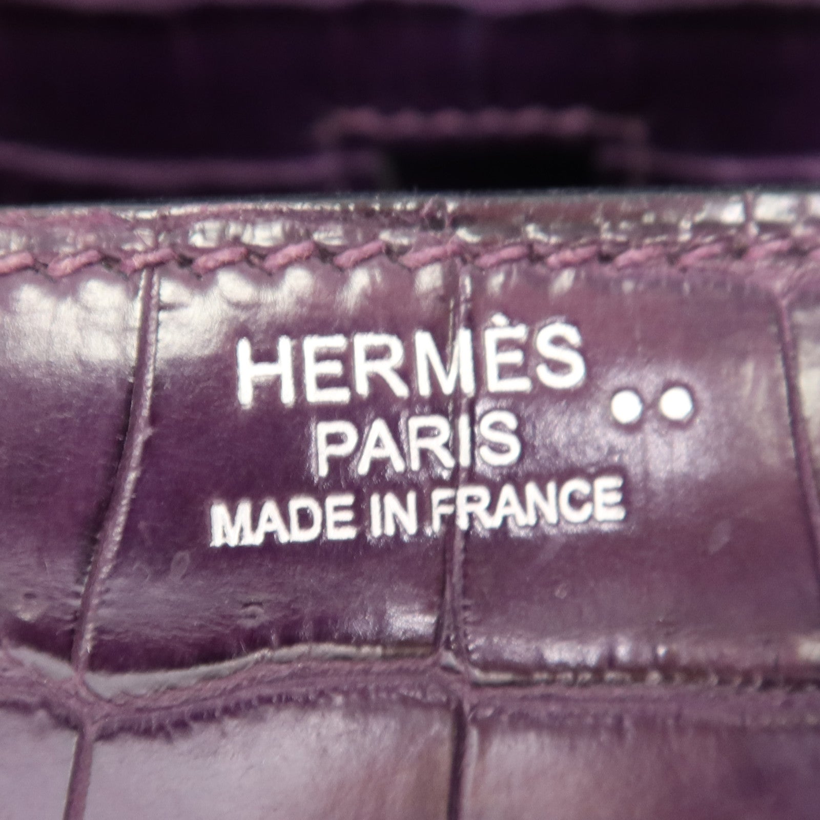 HERMES 鱷魚皮革Birkin 30銀扣手挽袋Amethyst