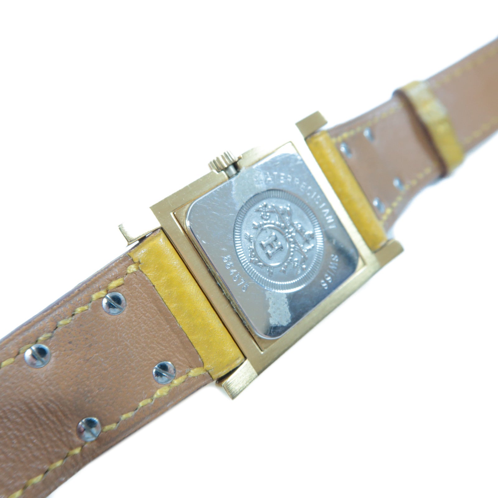 HERMES 【激減優惠】Medor Watch不鏽鋼/皮革手錶石英機芯白色/黃色