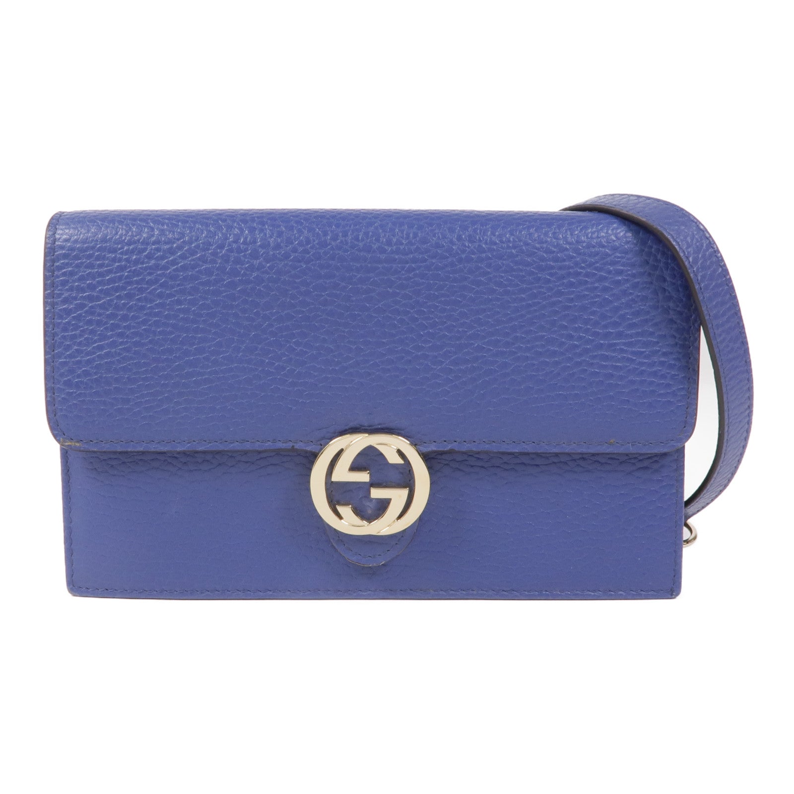 GUCCI 牛皮皮革Chain Shoulder金扣鏈帶肩背袋