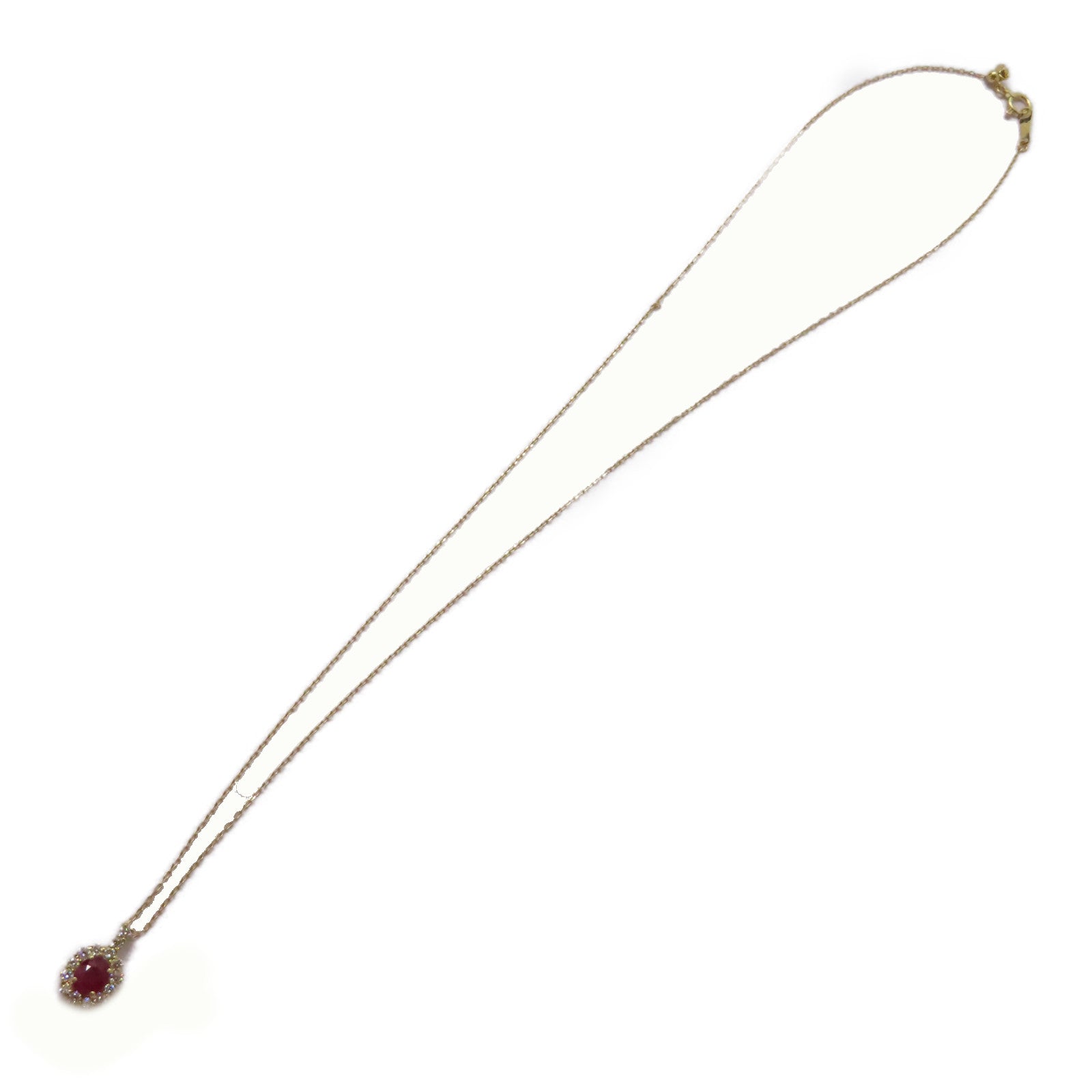 JEWELRY 18K黃金Ruby Diamond Necklace 0.54ct紅寶石/0.26ct鑽石項鍊