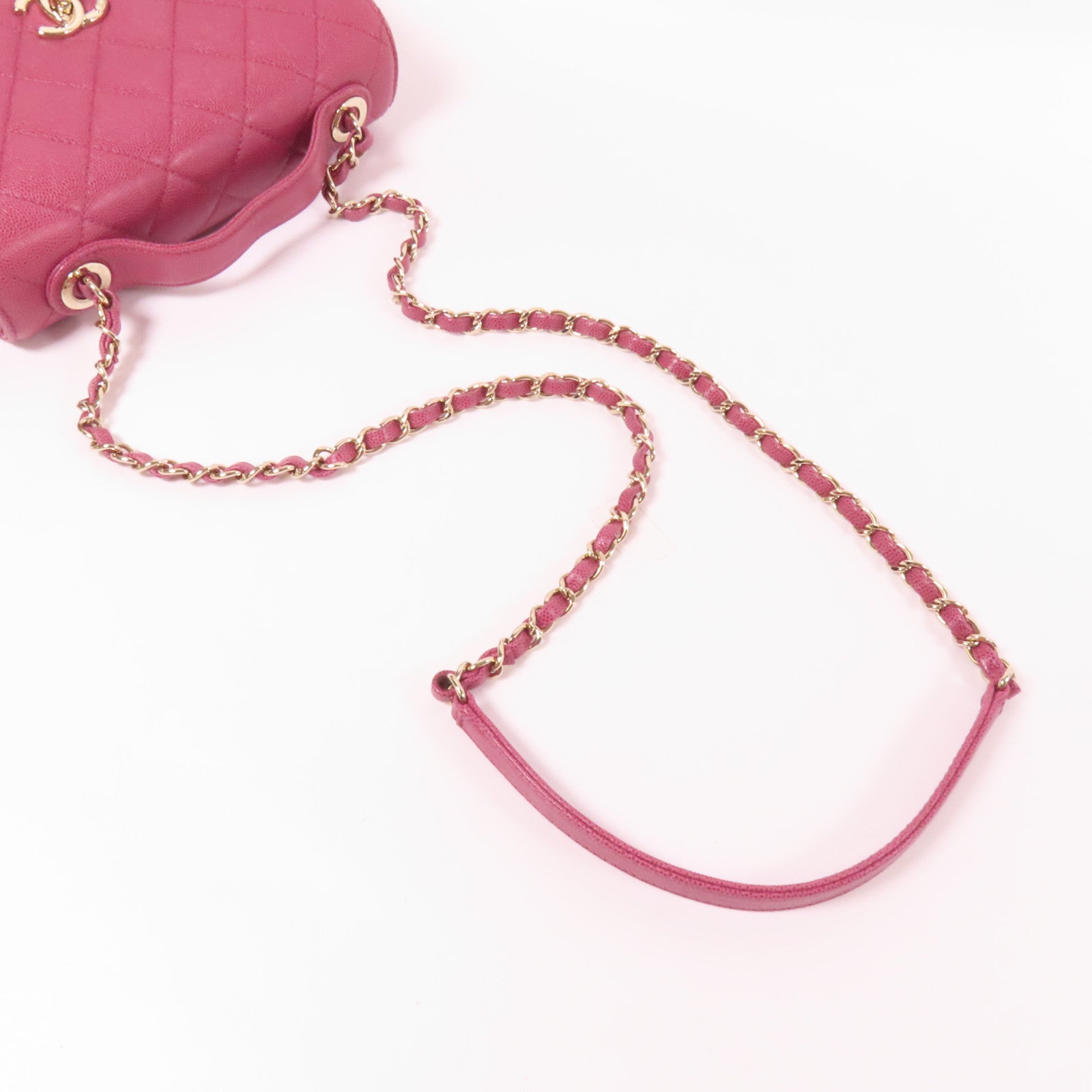 CHANEL 牛皮皮革Business Affinity金扣鏈帶手挽肩背兩用袋