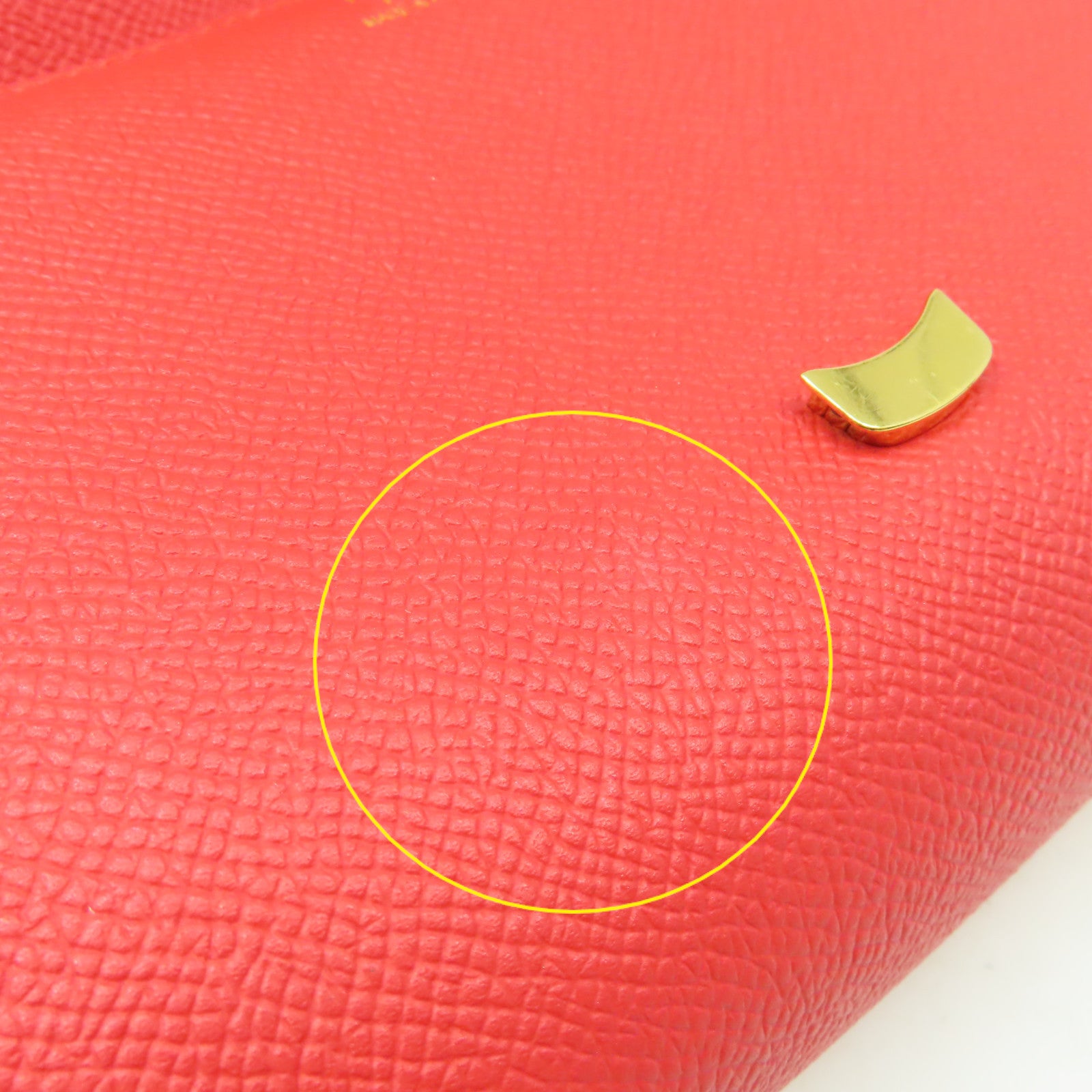 HERMES Epsom皮革Cherche Midi 22 Clutch Bag金扣手拿包Rouge Tomate番茄紅色