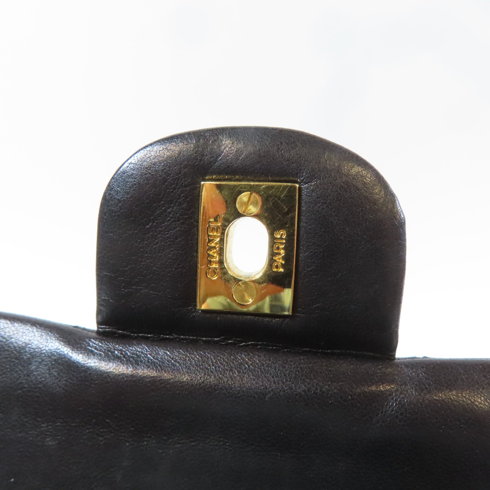 CHANEL 菱格羊皮皮革Vintage Classic 25金扣鏈帶肩背袋黑色