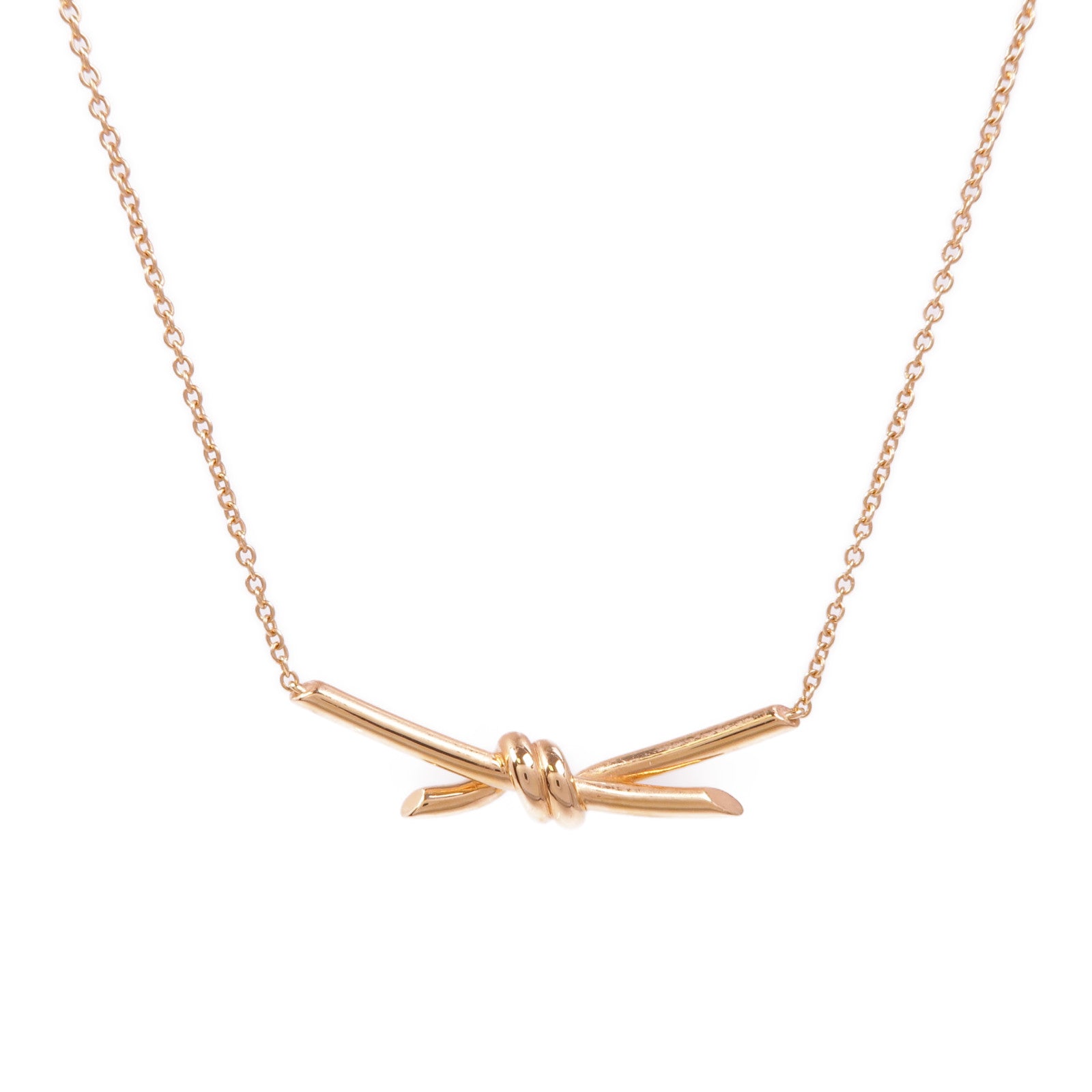 TIFFANY＆CO 18K玫瑰金Tiffany knot項鍊