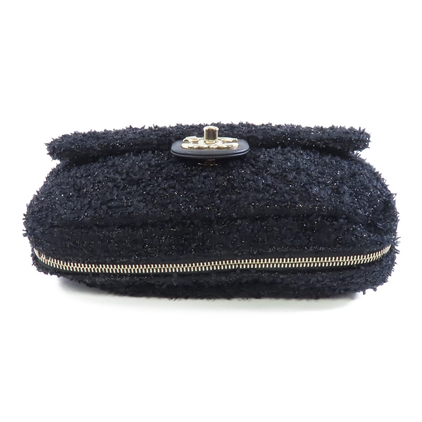 CHANEL 【激減優惠】花呢2 Way Shoulder Tote金扣手挽肩背兩用袋黑色