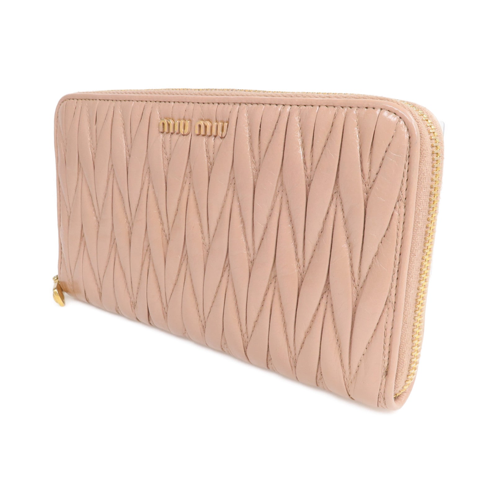 Miu Miu 【激減優惠】牛皮皮革long Wallet 金扣長錢包
