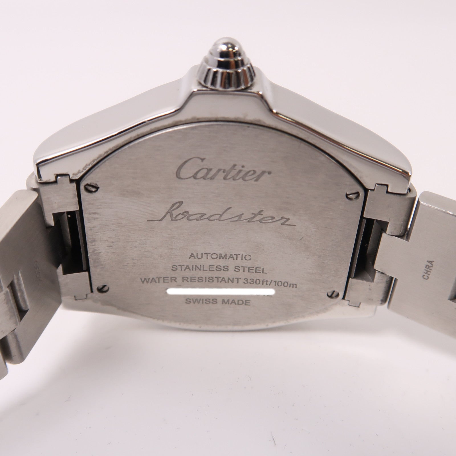 CARTIER Roadster不鏽鋼手錶自動機芯銀色