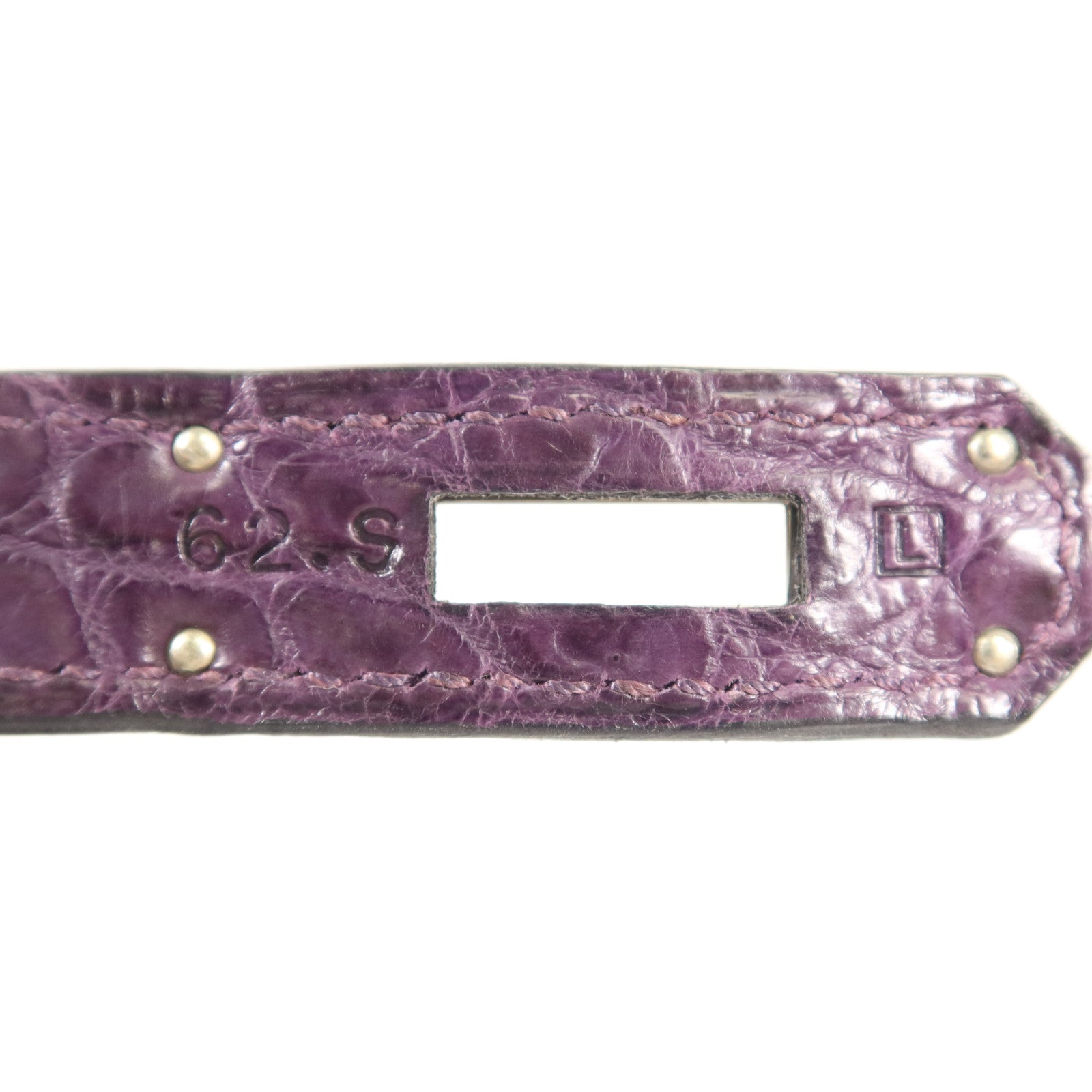 HERMES 鱷魚皮革Birkin 30銀扣手挽袋Amethyst