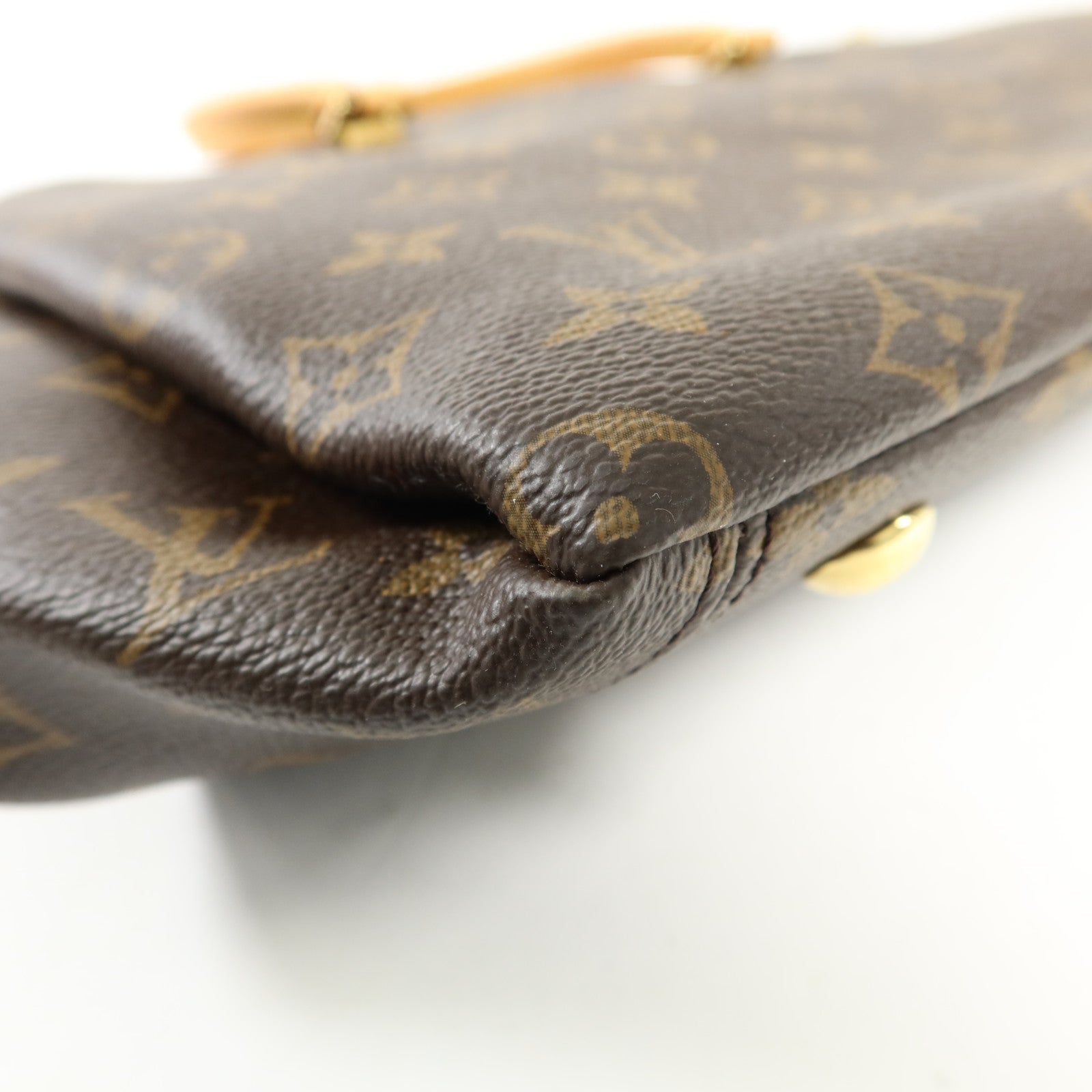 LOUIS VUITTON Monogram Pallas金扣手挽肩背兩用袋棕色/紅色