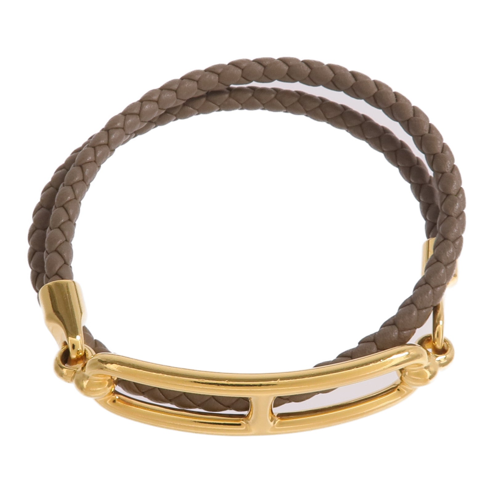 HERMES Swift皮革Roulis Double Tour手帶Etoupe
