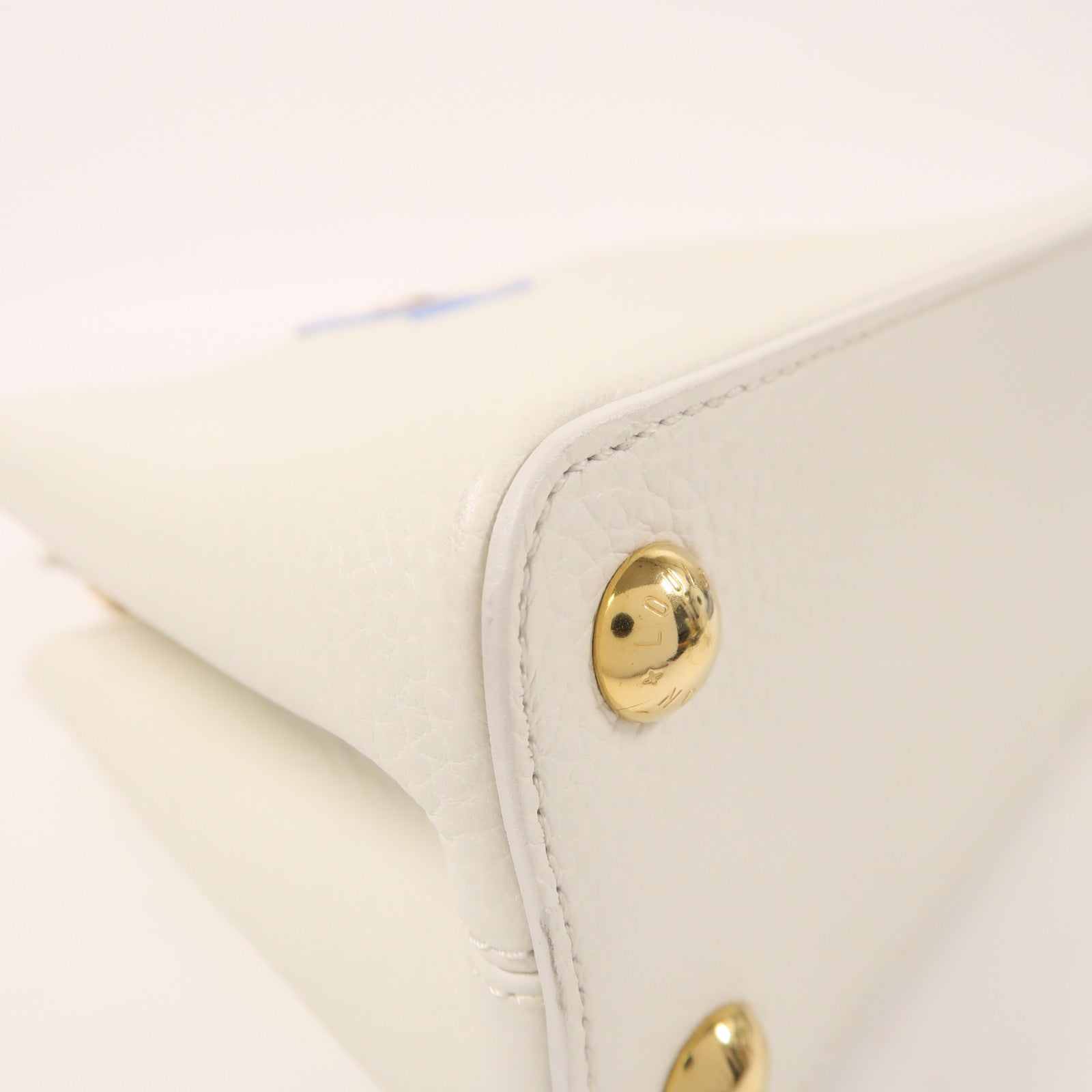 LOUIS VUITTON Taurillon Capucines BB金扣手挽肩背兩用袋