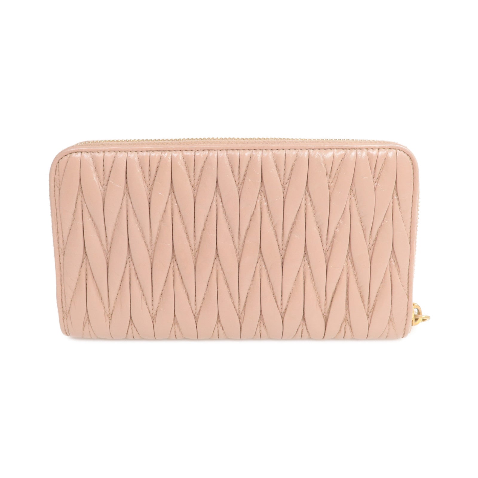 Miu Miu 【激減優惠】牛皮皮革long Wallet 金扣長錢包