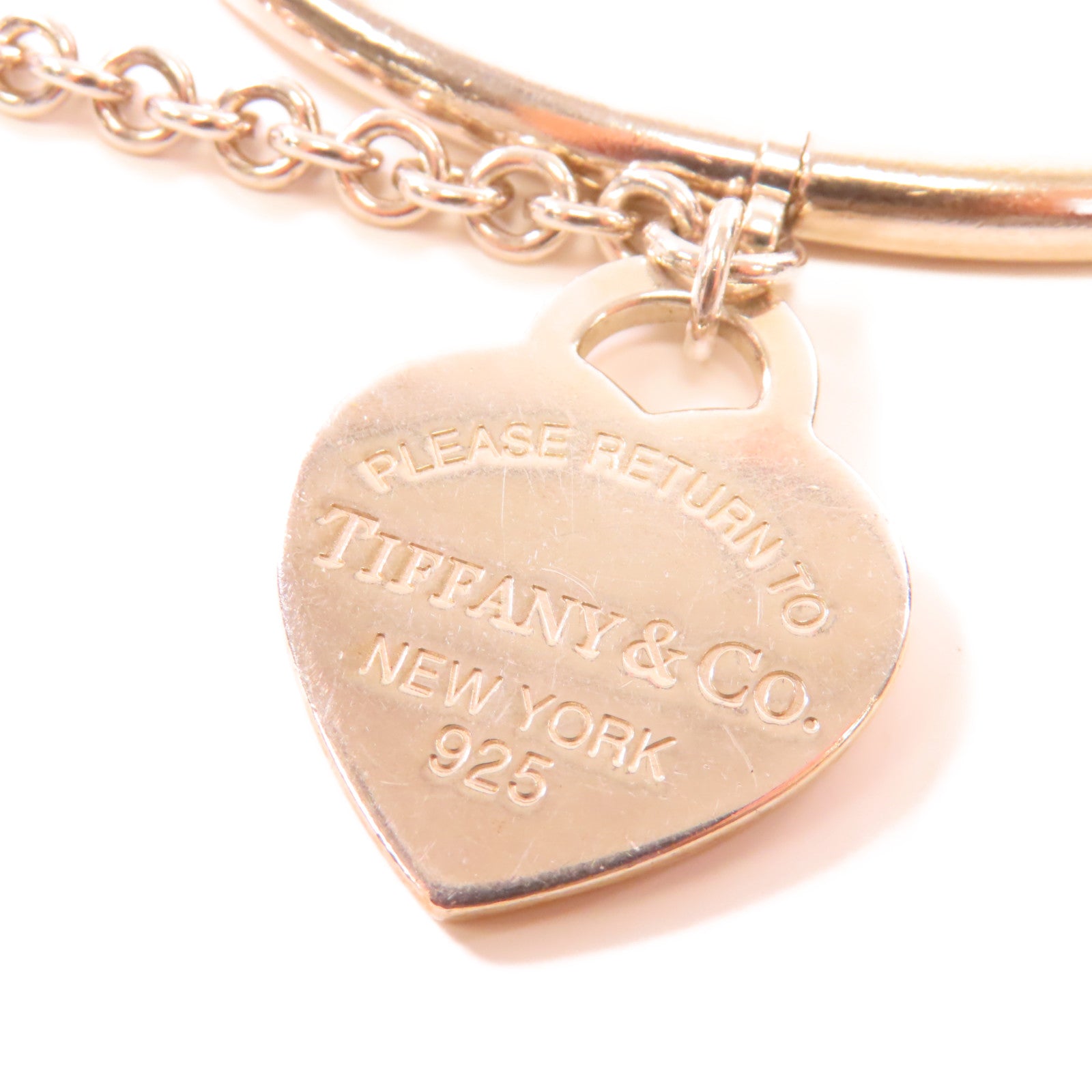 TIFFANY＆CO 925純銀Return To Heart Chain Bracelet手鐲銀色