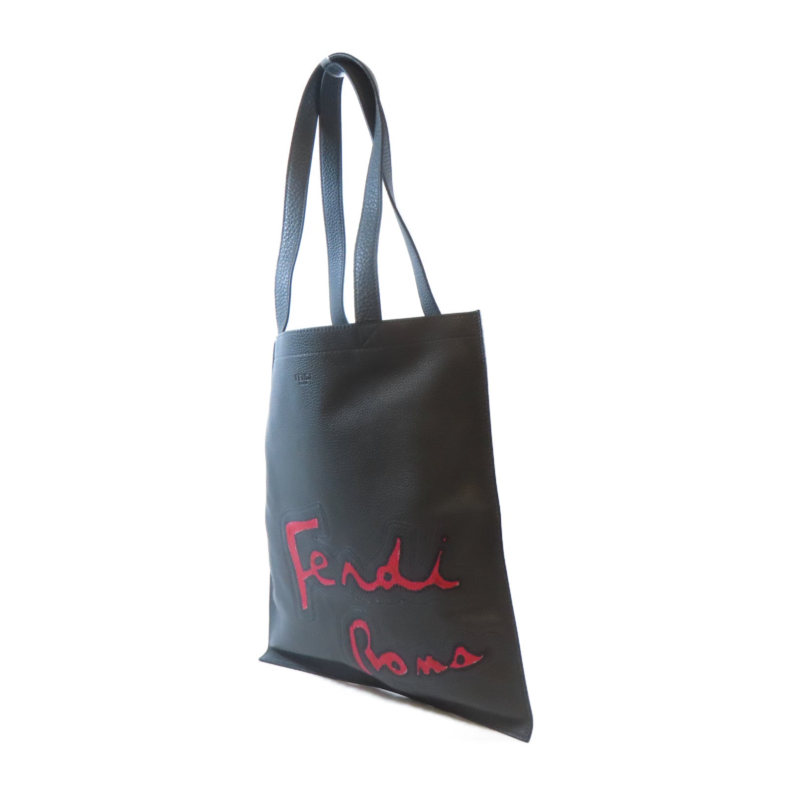 FENDI 牛皮皮革Tote Bag銀扣手挽袋灰色